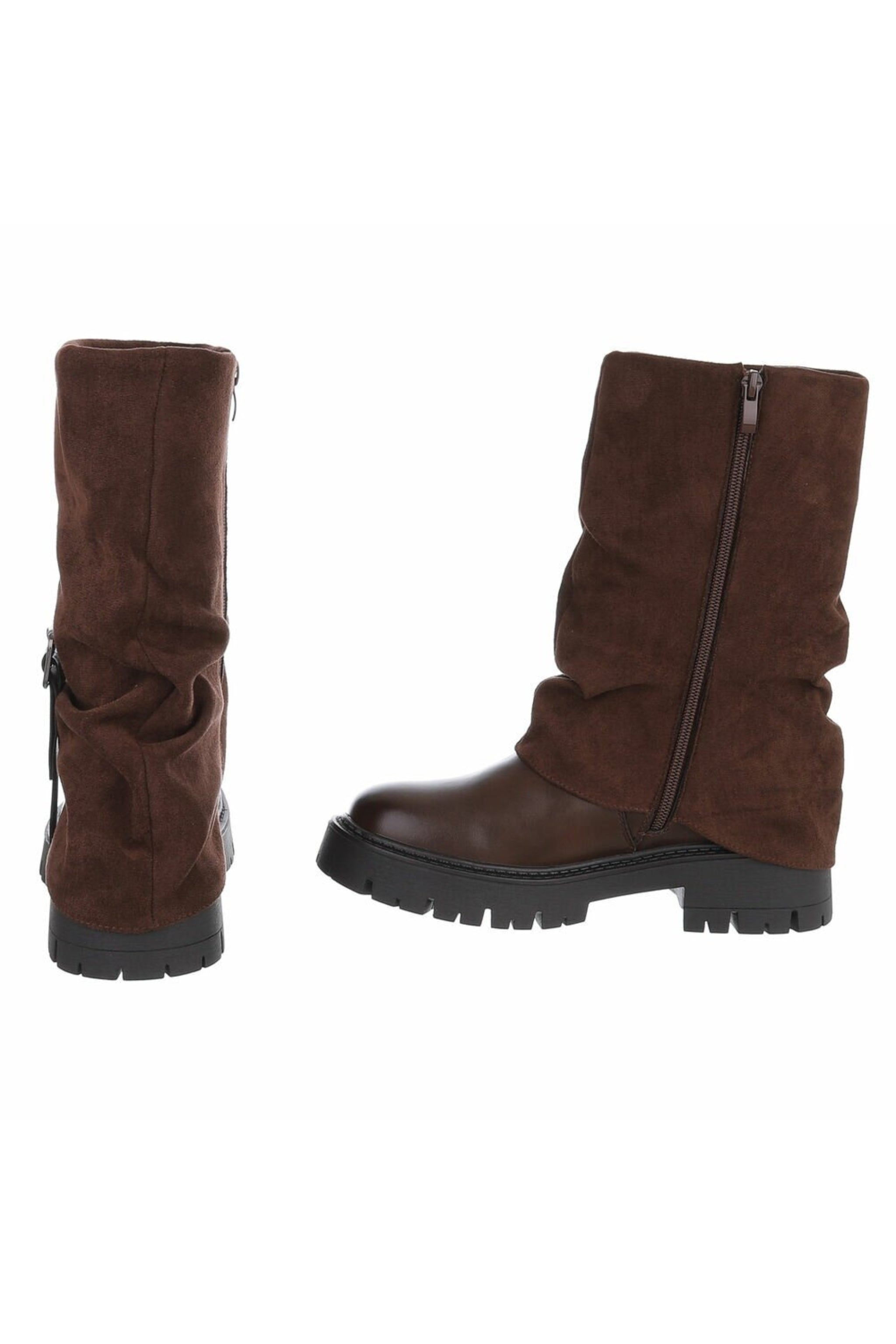 Stiefel mit Zierlasche, braun