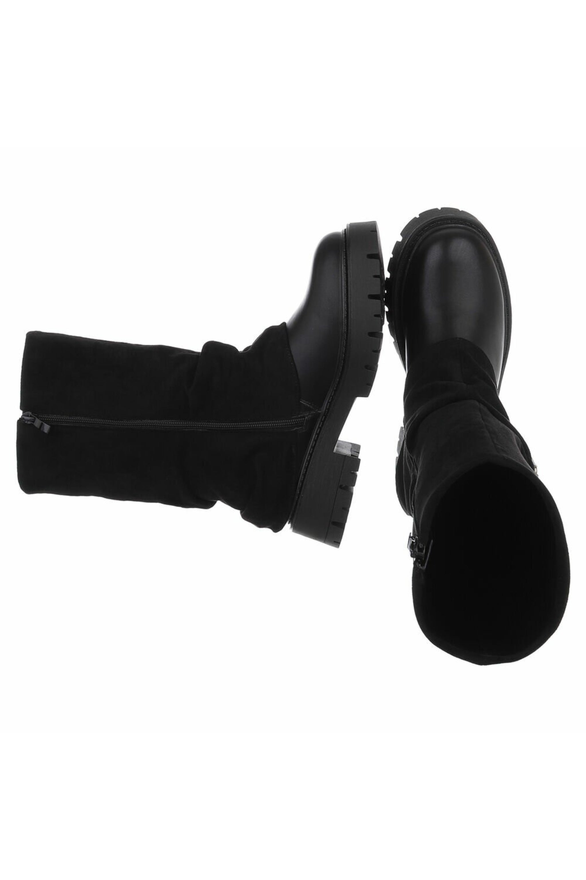 Stiefel mit Zierlasche, schwarz