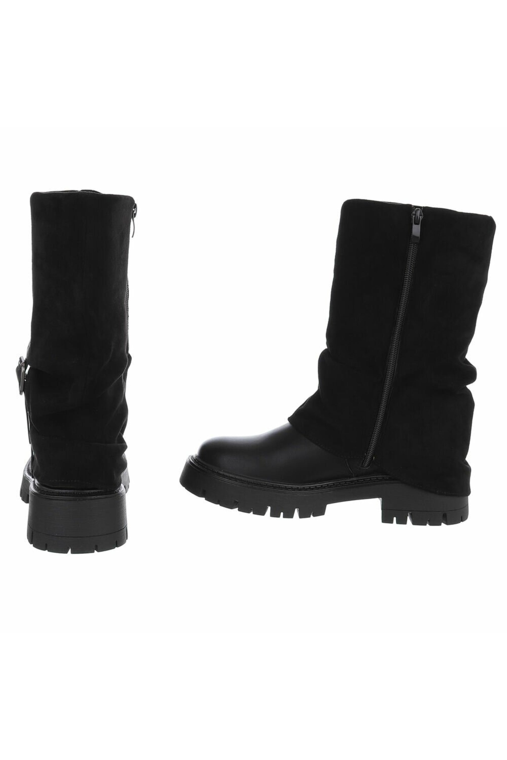 Stiefel mit Zierlasche, schwarz