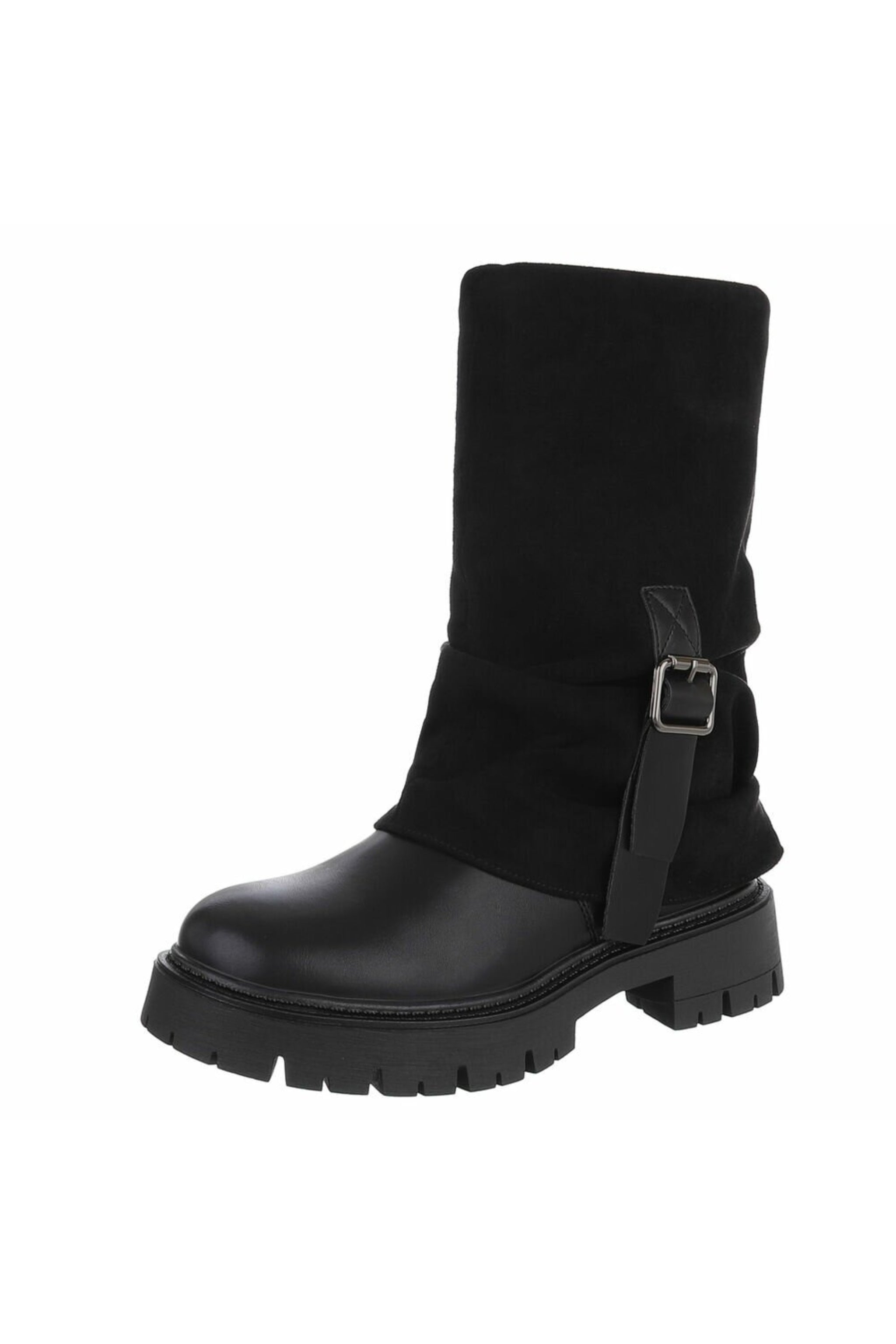 Stiefel mit Zierlasche, schwarz
