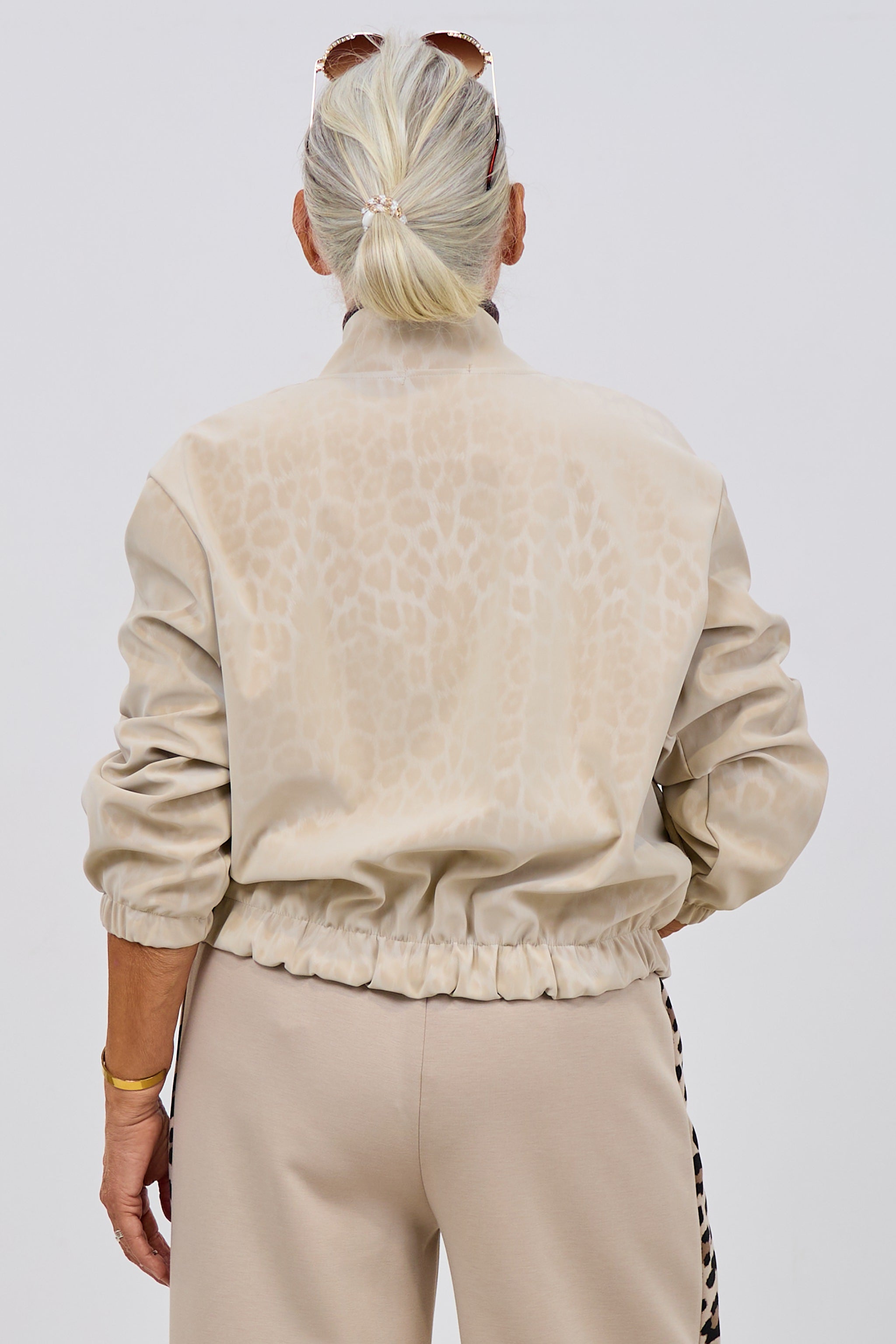Blouson mit Moiré-Muster, beige