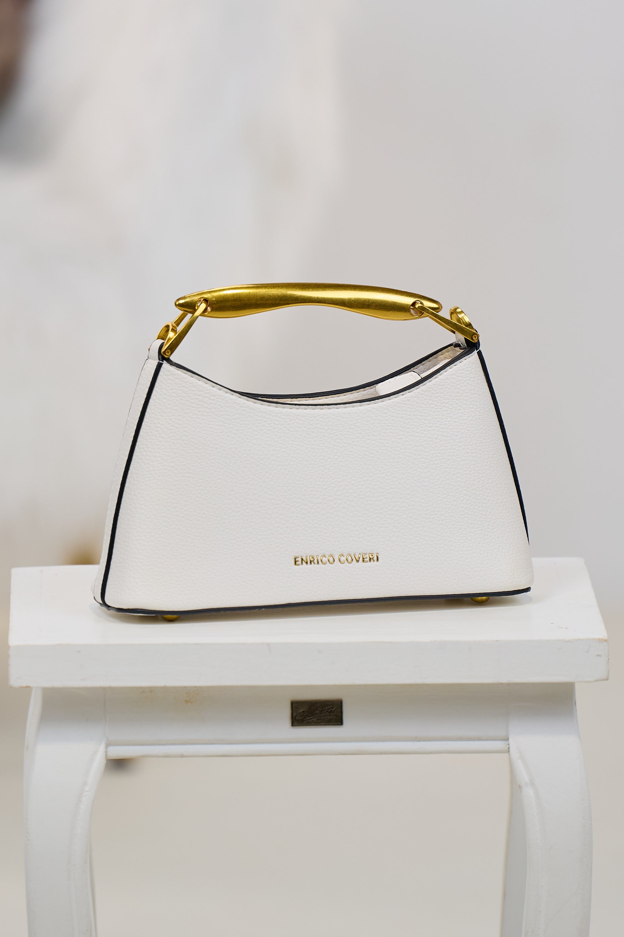 elegante Tasche, weiß-gold