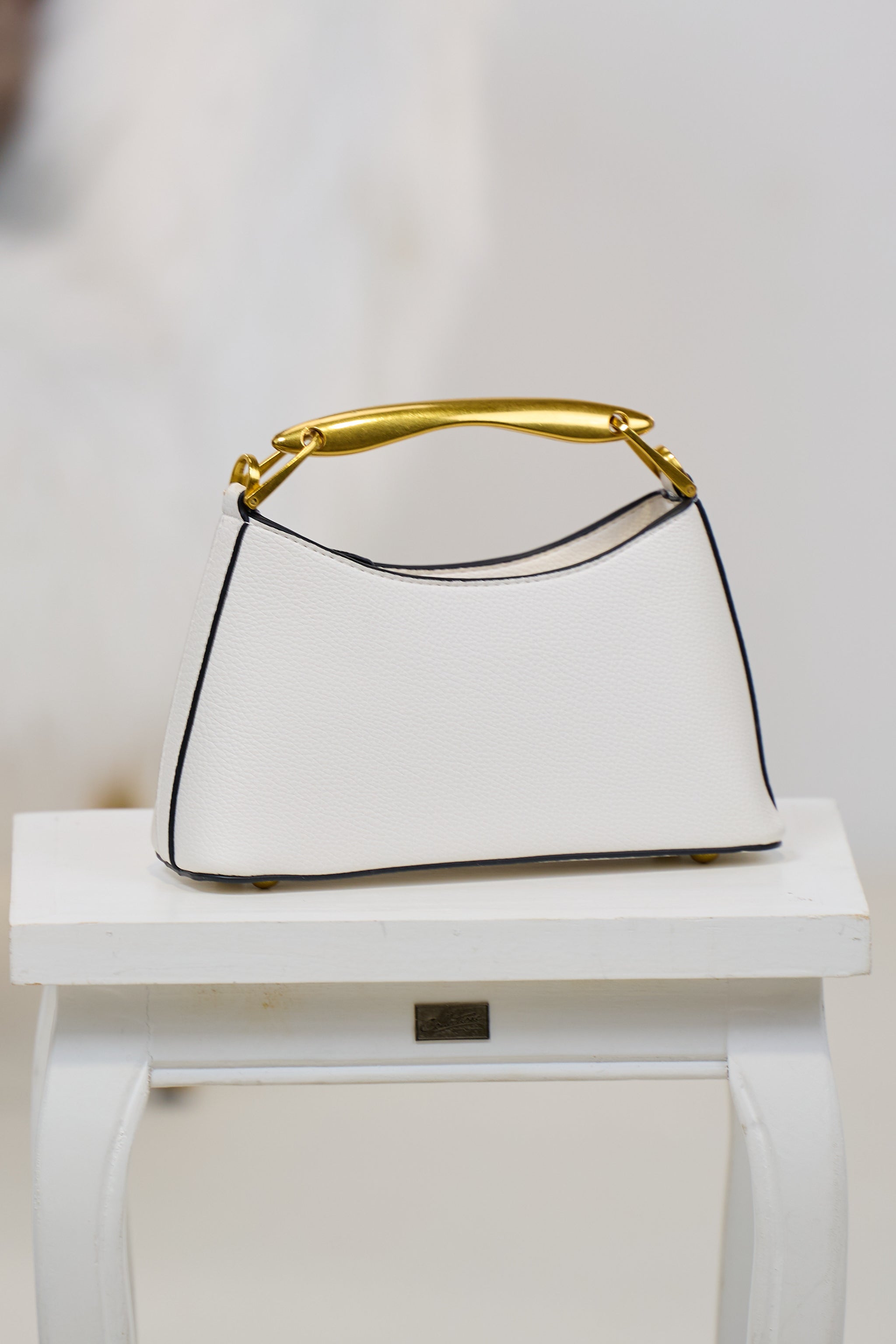 elegante Tasche, weiß-gold