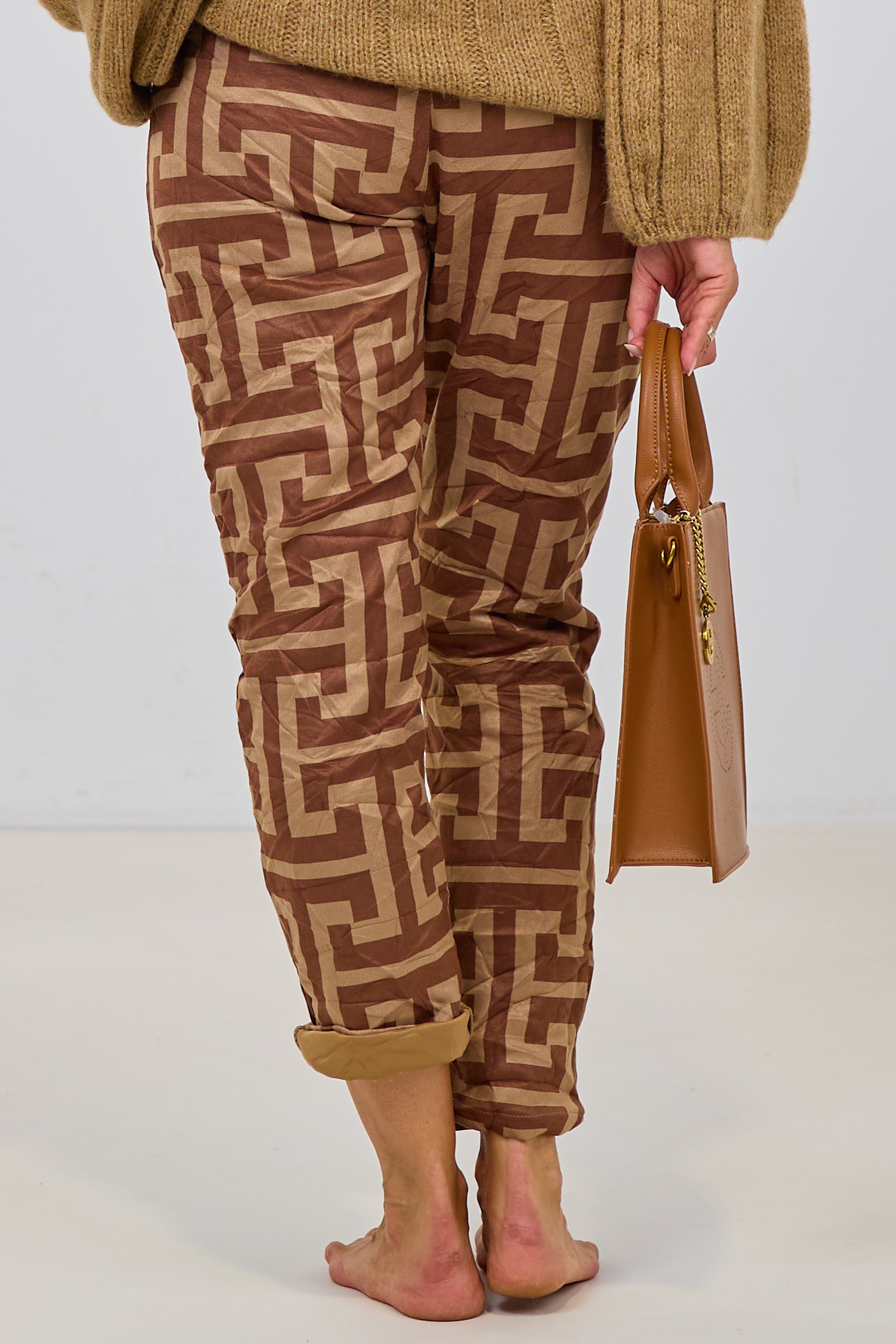 Samtig weiche Hose, taupe-camel