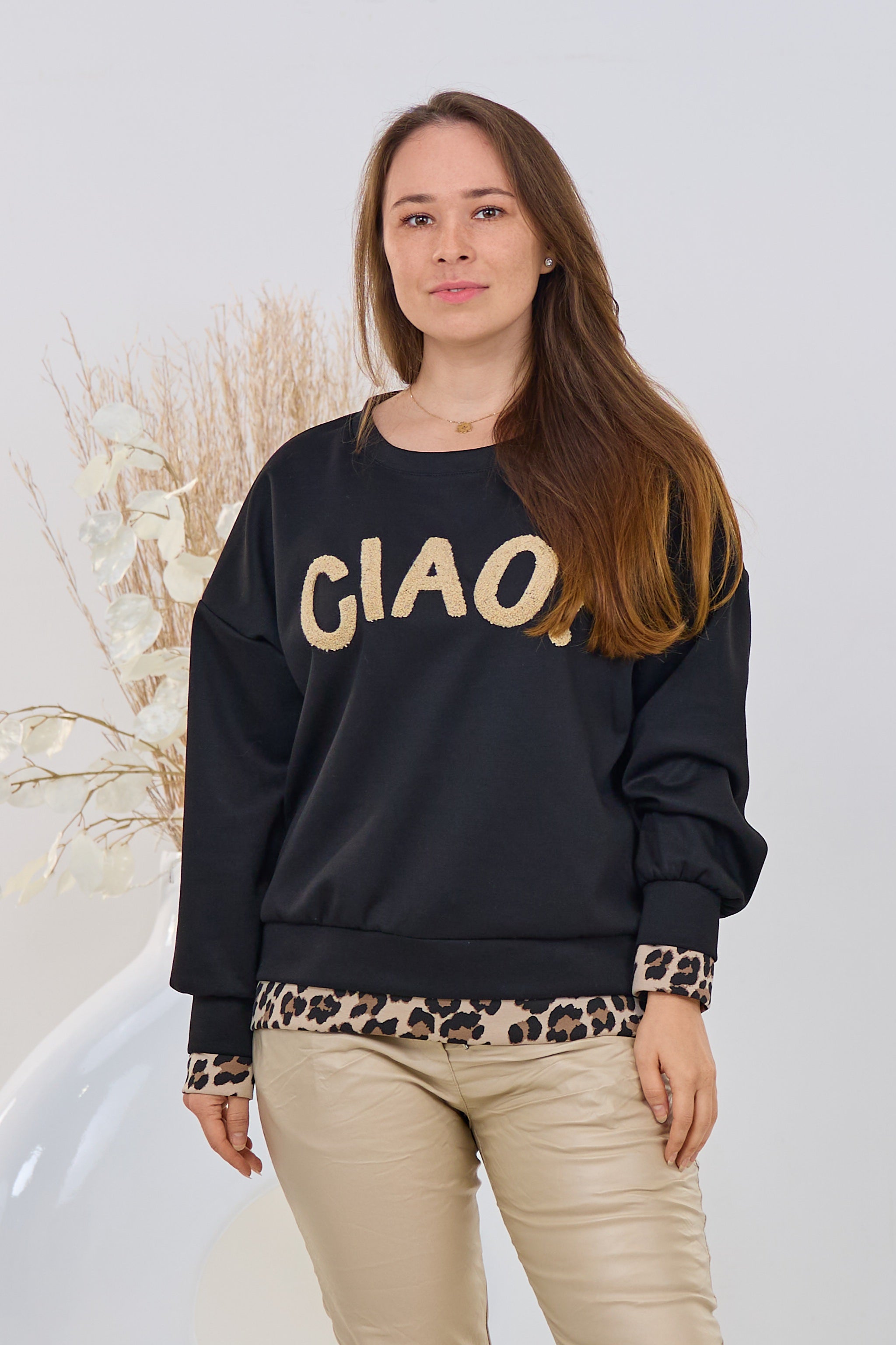 Cozy Shirt CIAO!, schwarz-leo