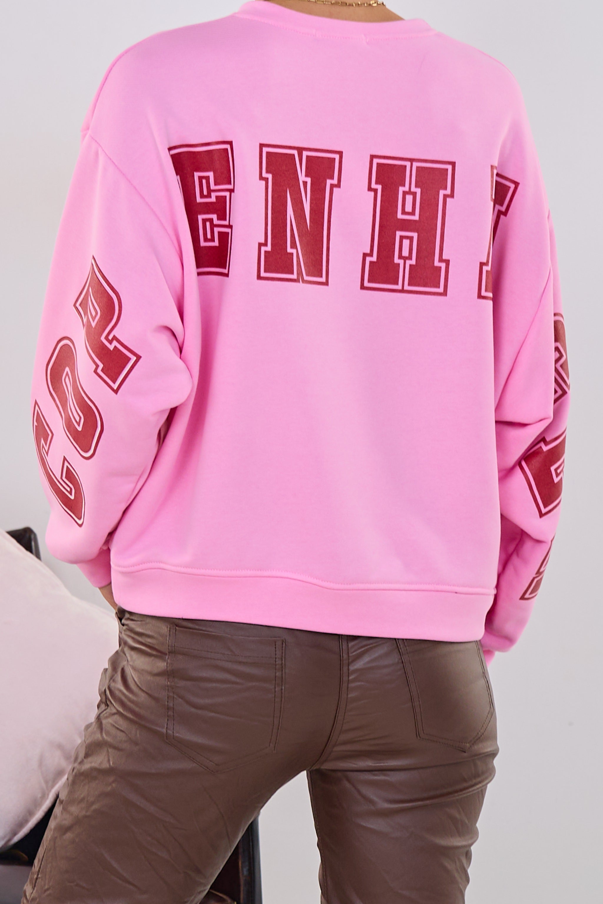 Sweaty mit Copenhagen-Print, rosa-rot
