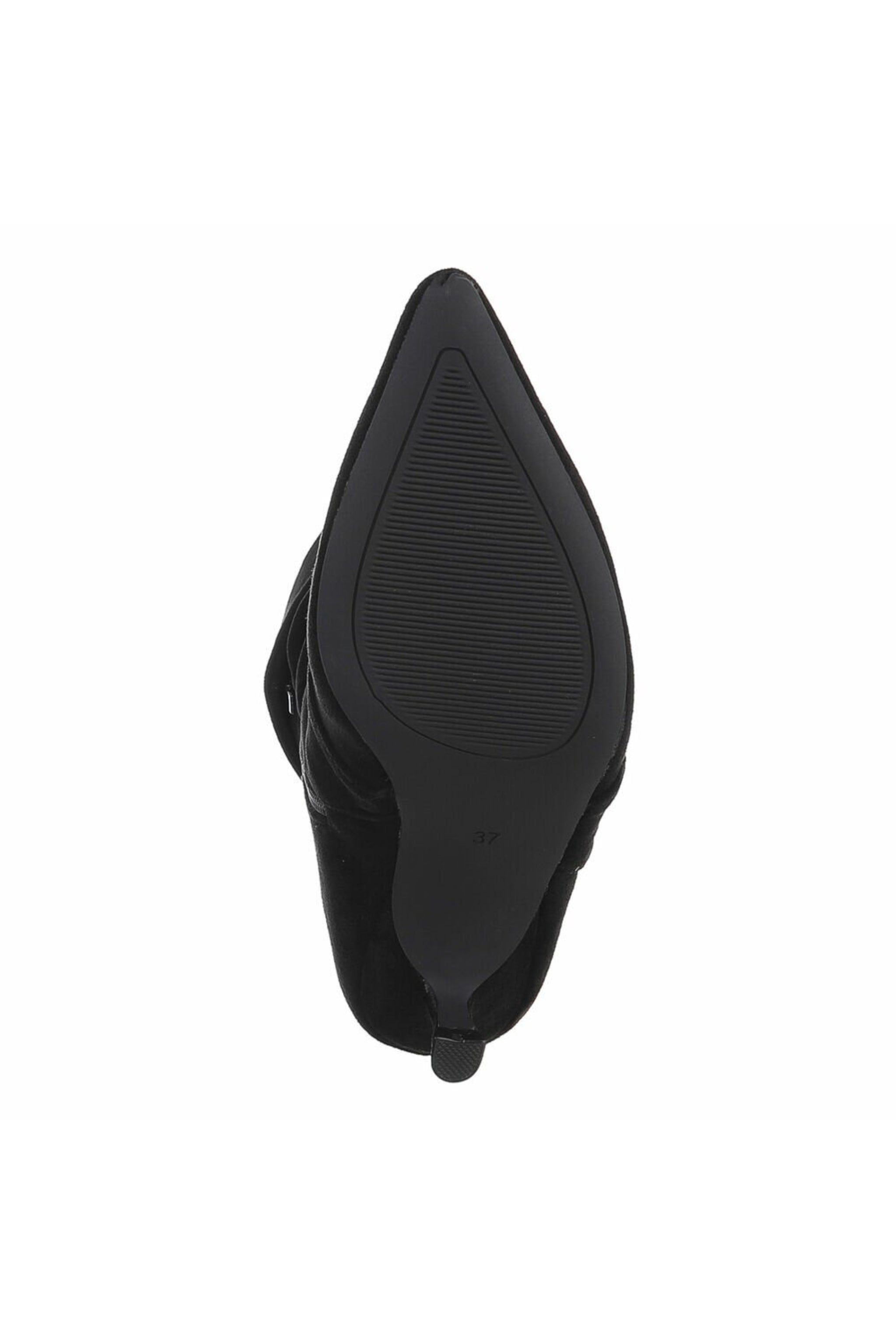 Spitze Stiefelette in Wildlederoptik, schwarz