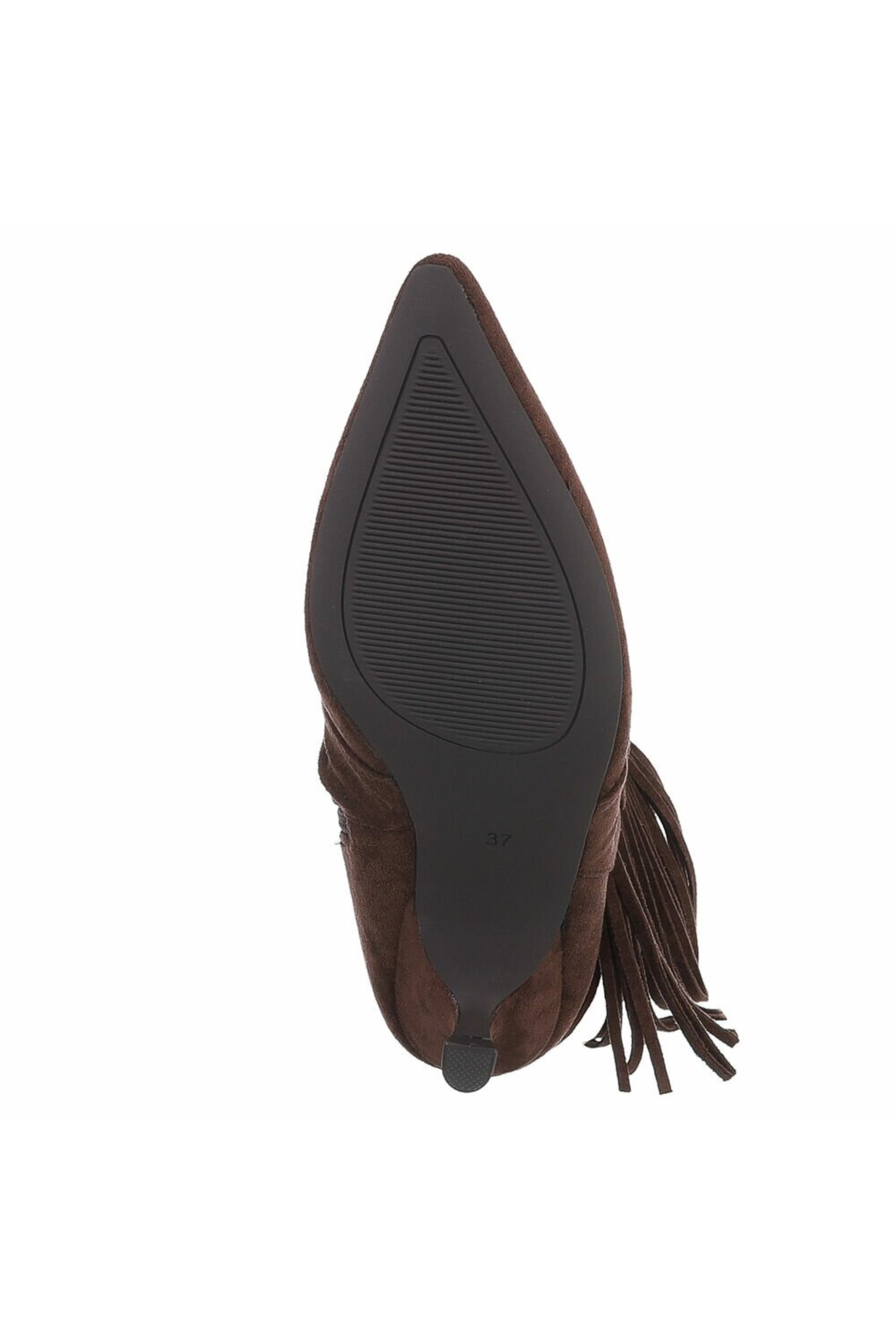 Stiefelette in Wildlederoptik mit Fransen, braun