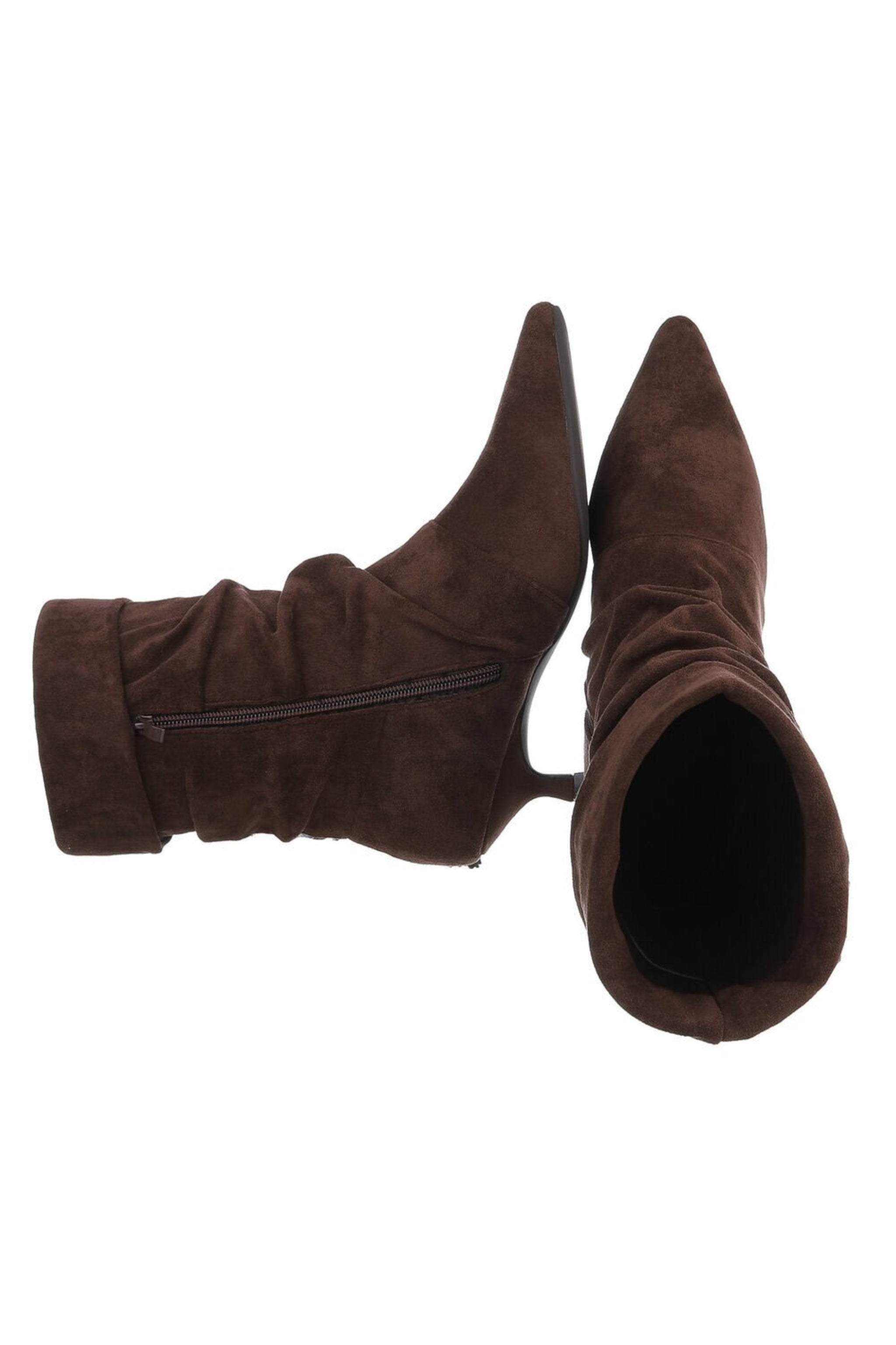 Stiefelette in Wildlederoptik mit Fransen, braun