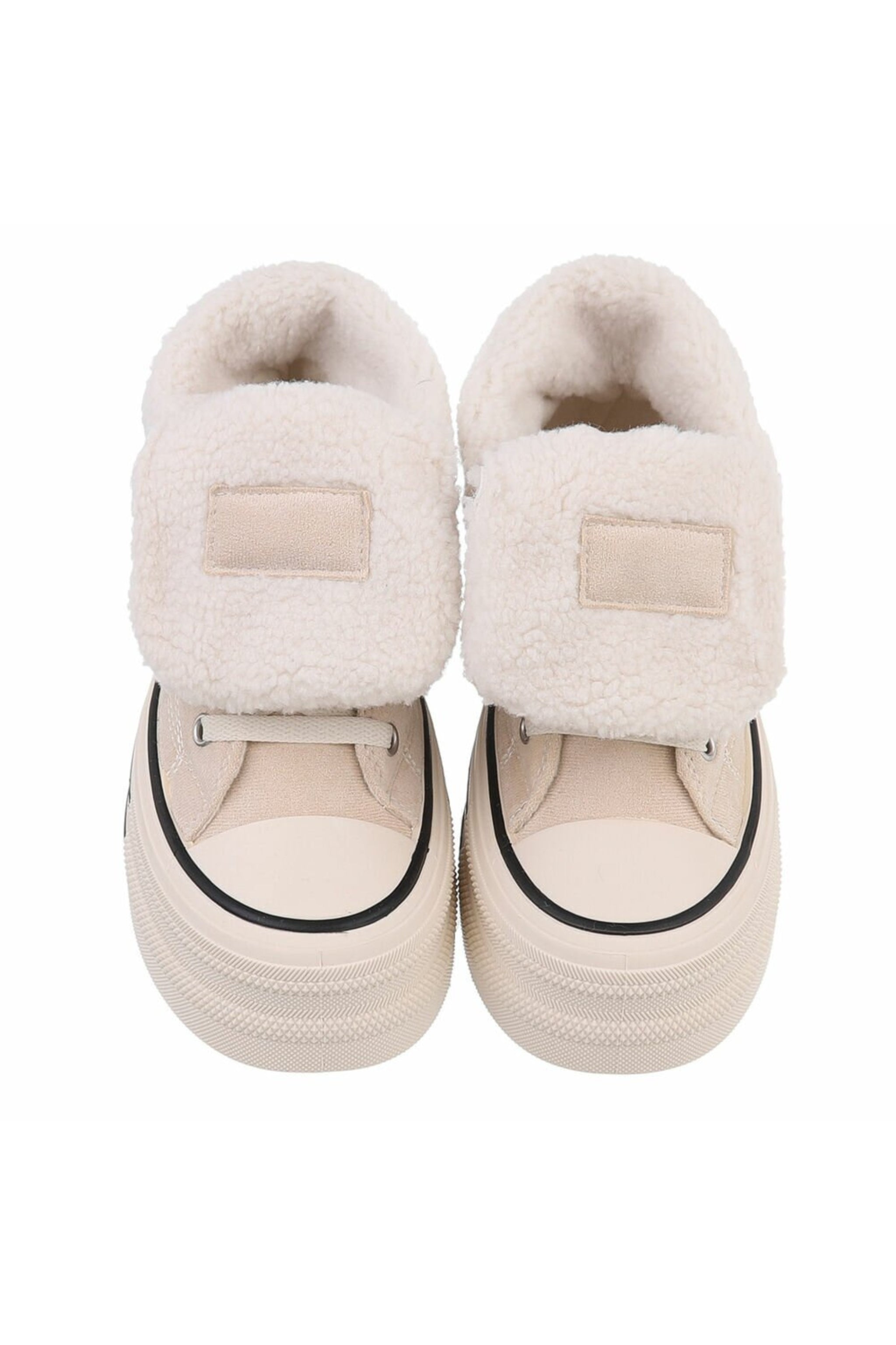 Teddy High-Top Plateau Sneaker in beige