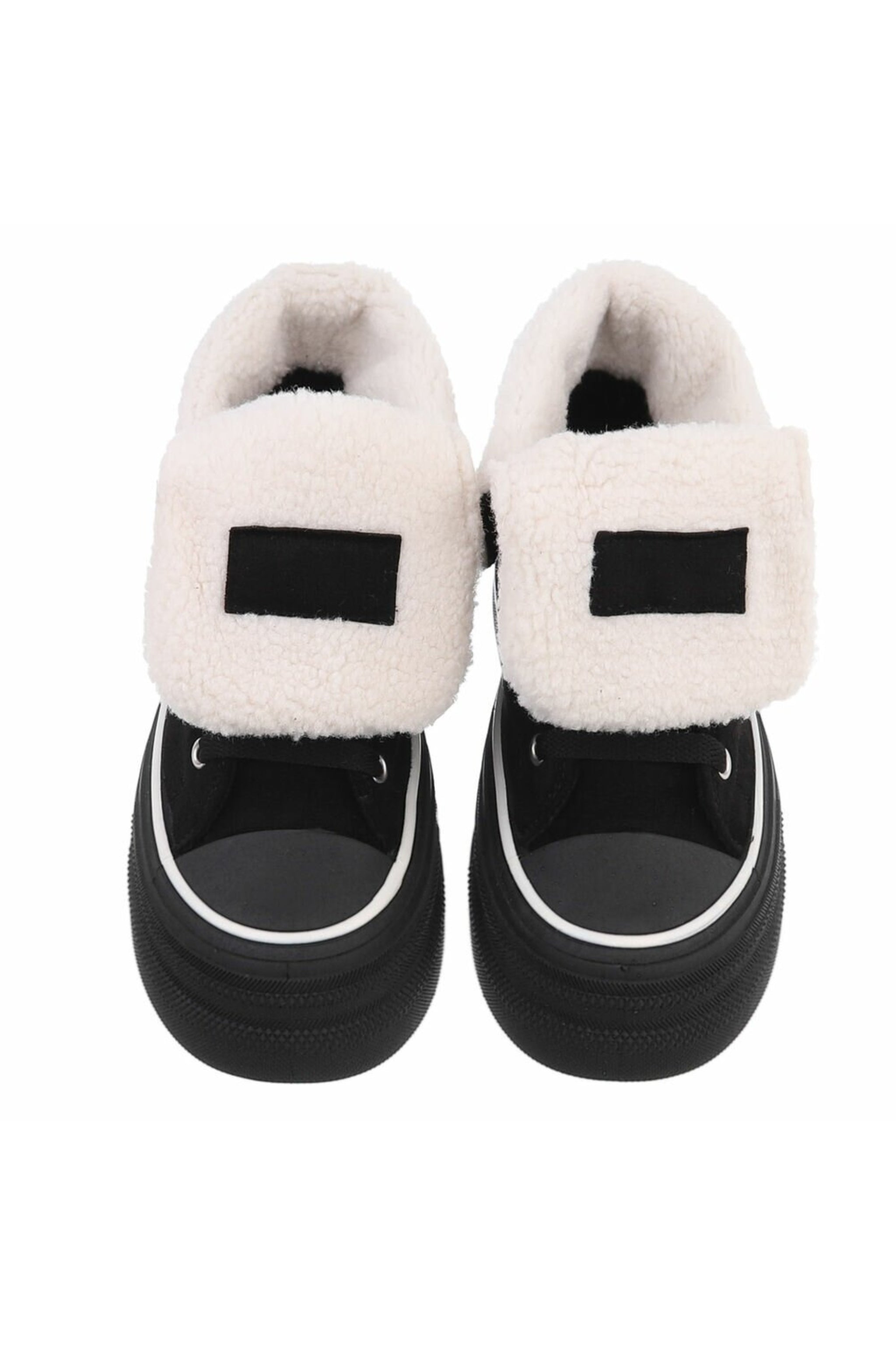 Teddy High-Top Plateau Sneaker in schwarz