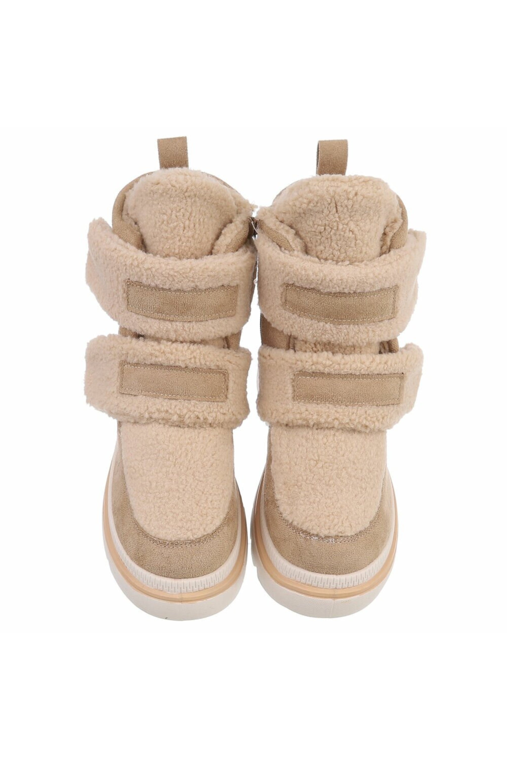 Teddy Stiefel mit Klett, beige