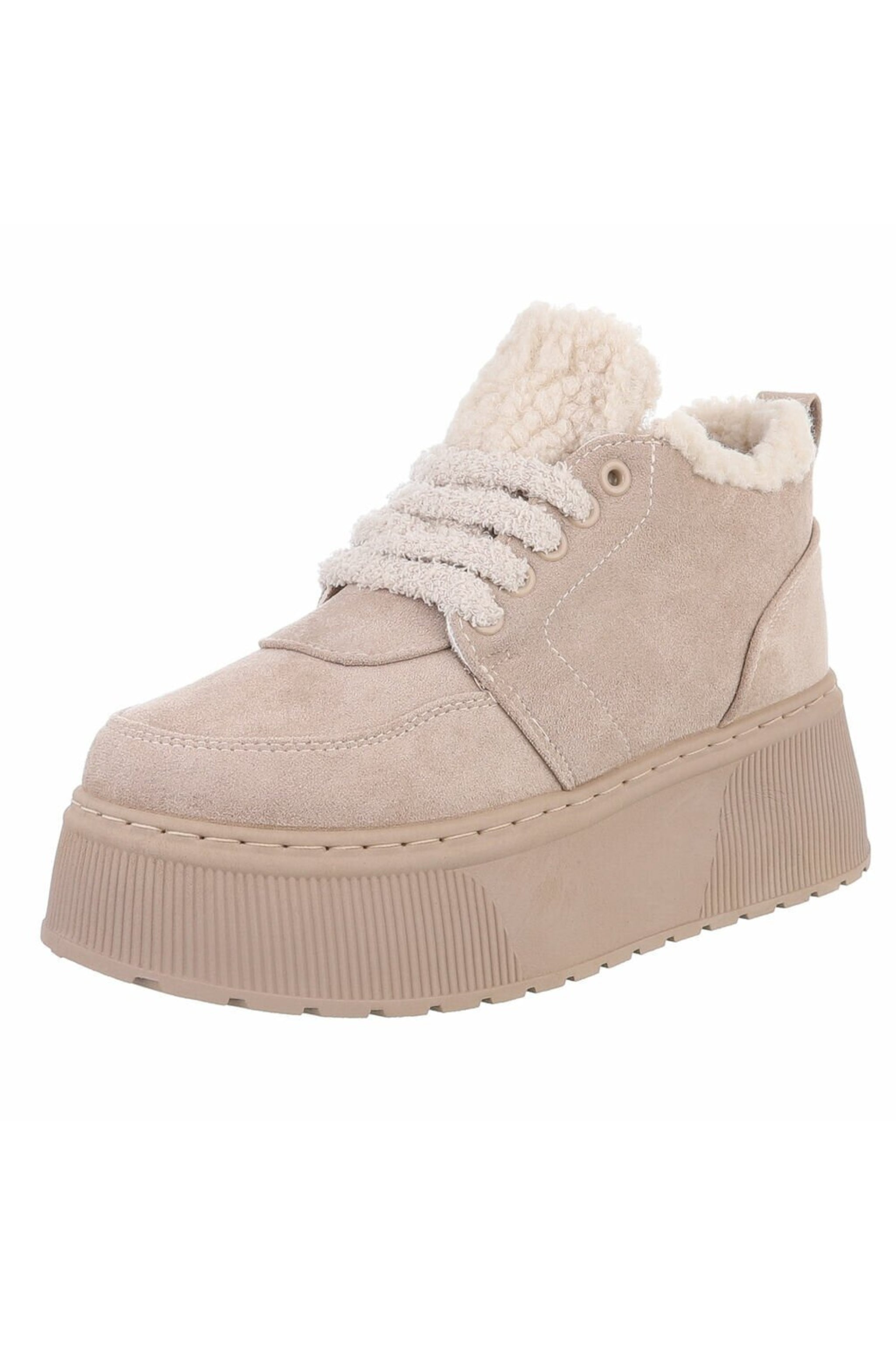 Teddy Plateau Sneaker, beige