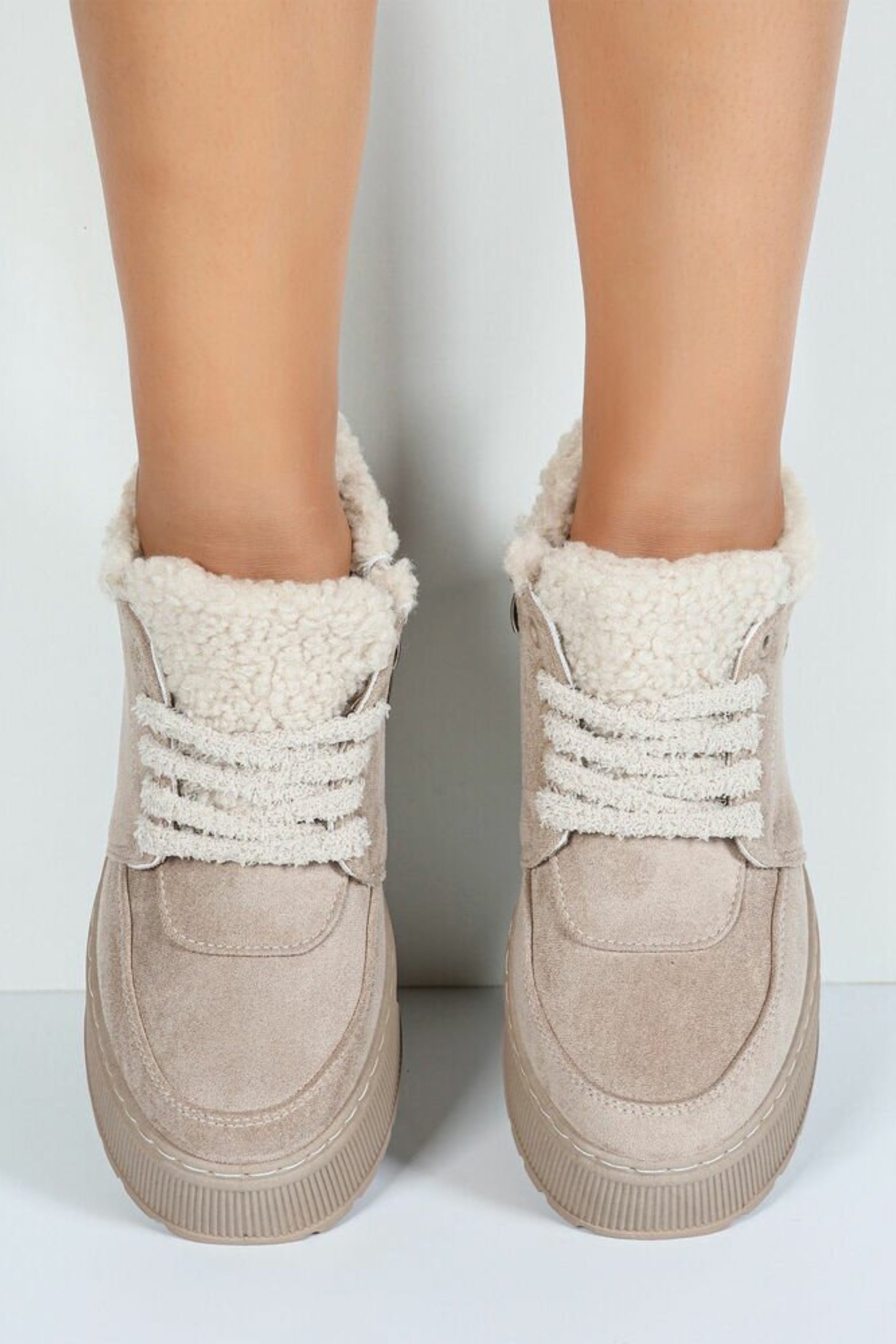 Teddy Plateau Sneaker, beige