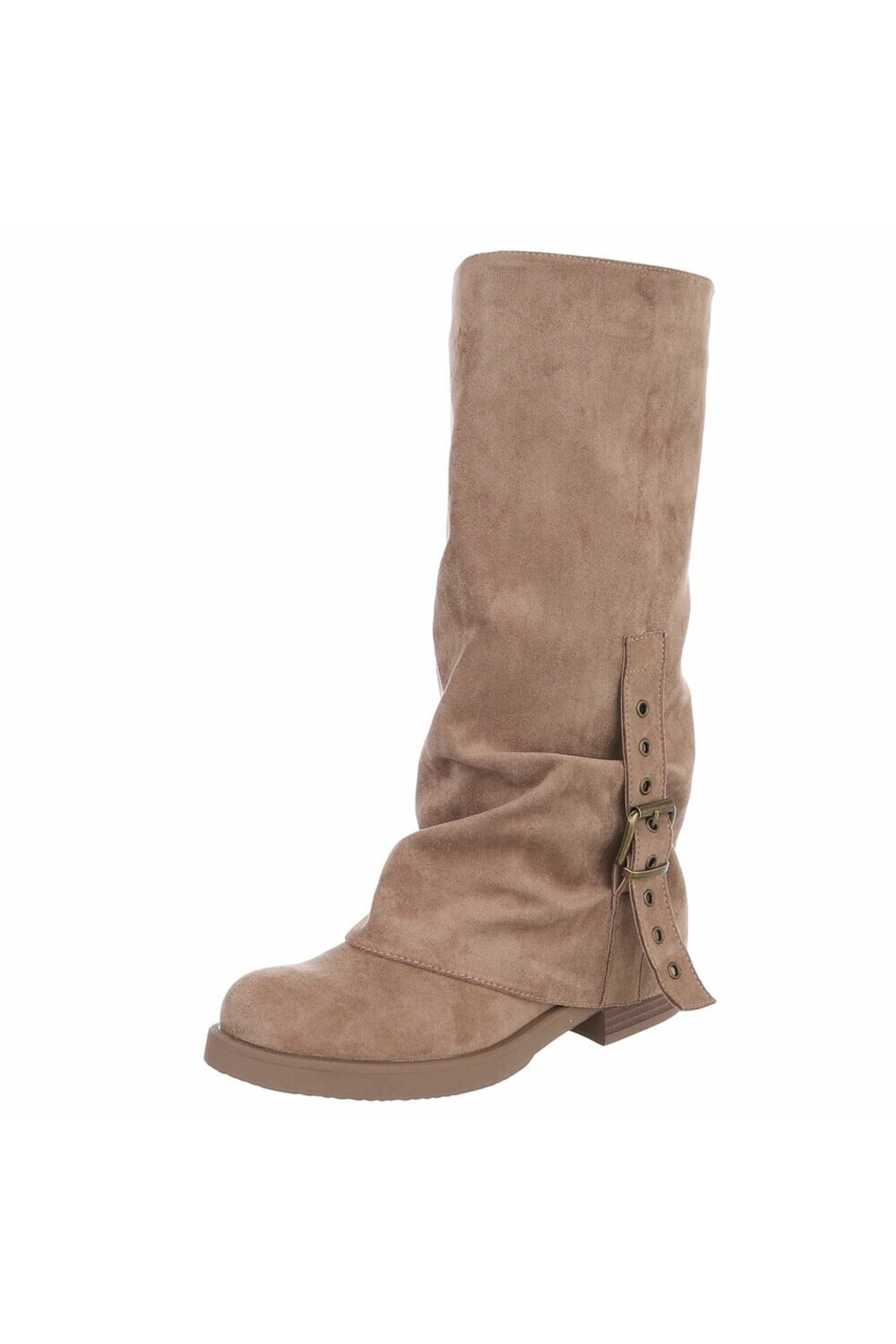 Stiefel mit Zierlasche, hellbraun