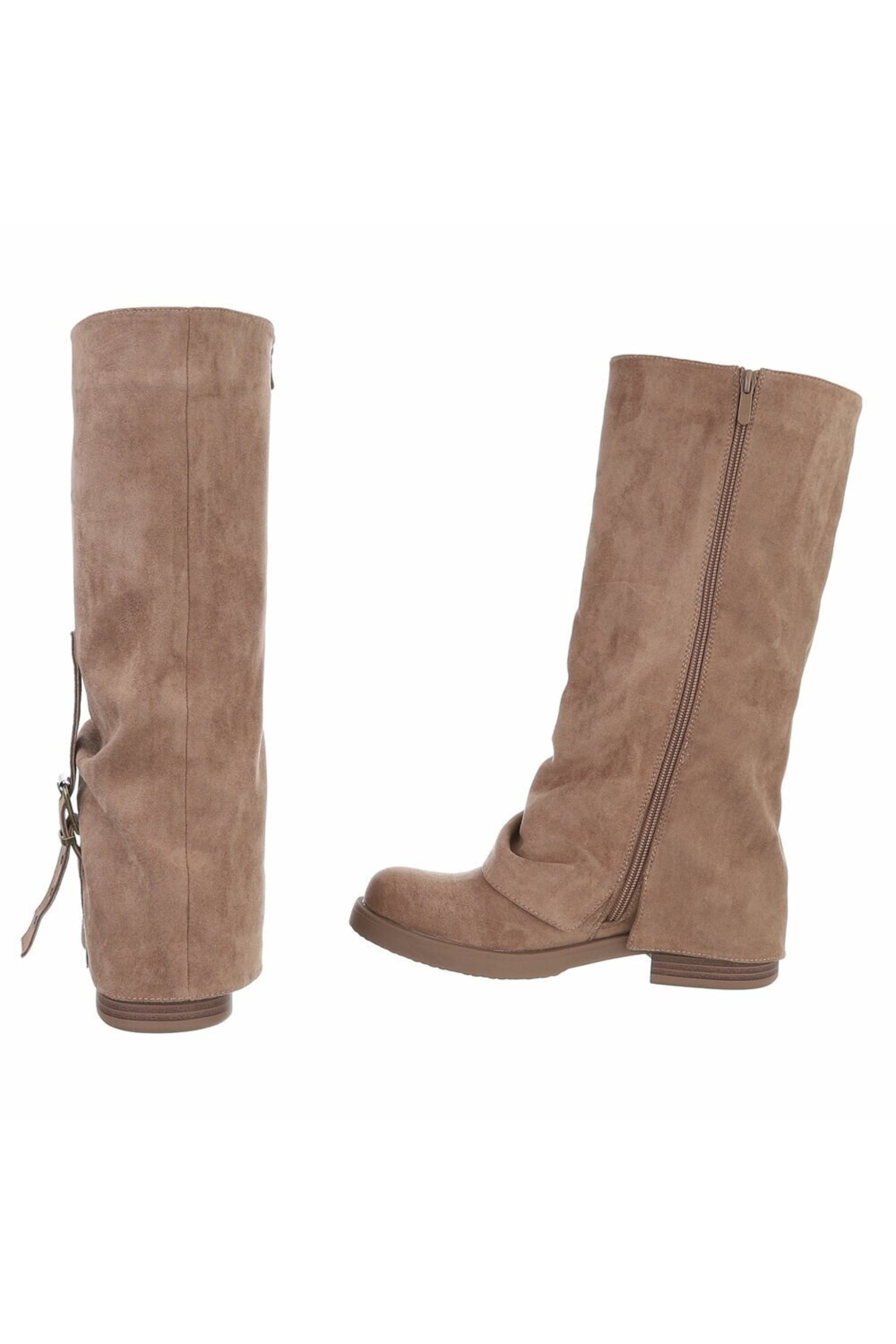 Stiefel mit Zierlasche, hellbraun