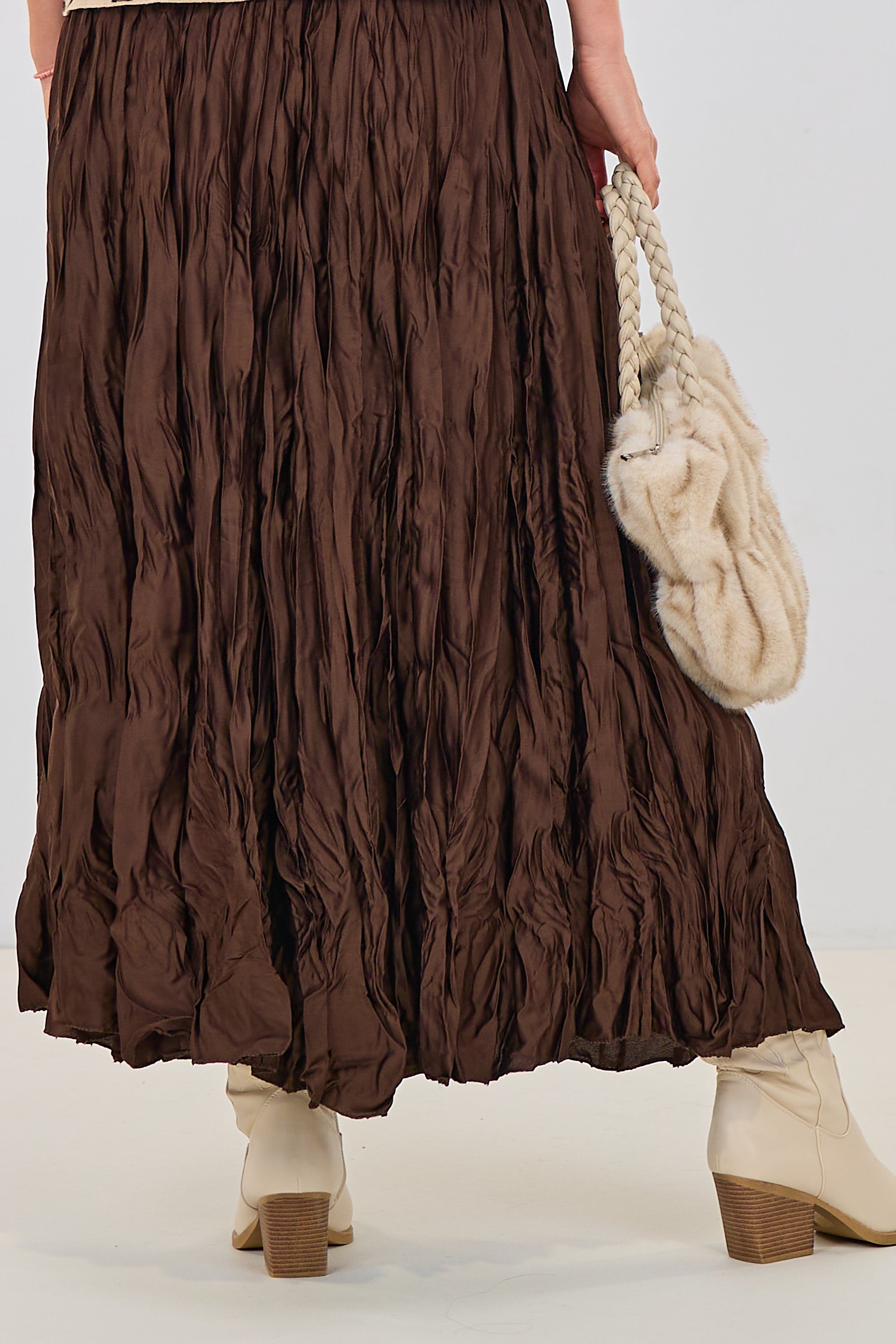 Rock im Knitterlook, schoko