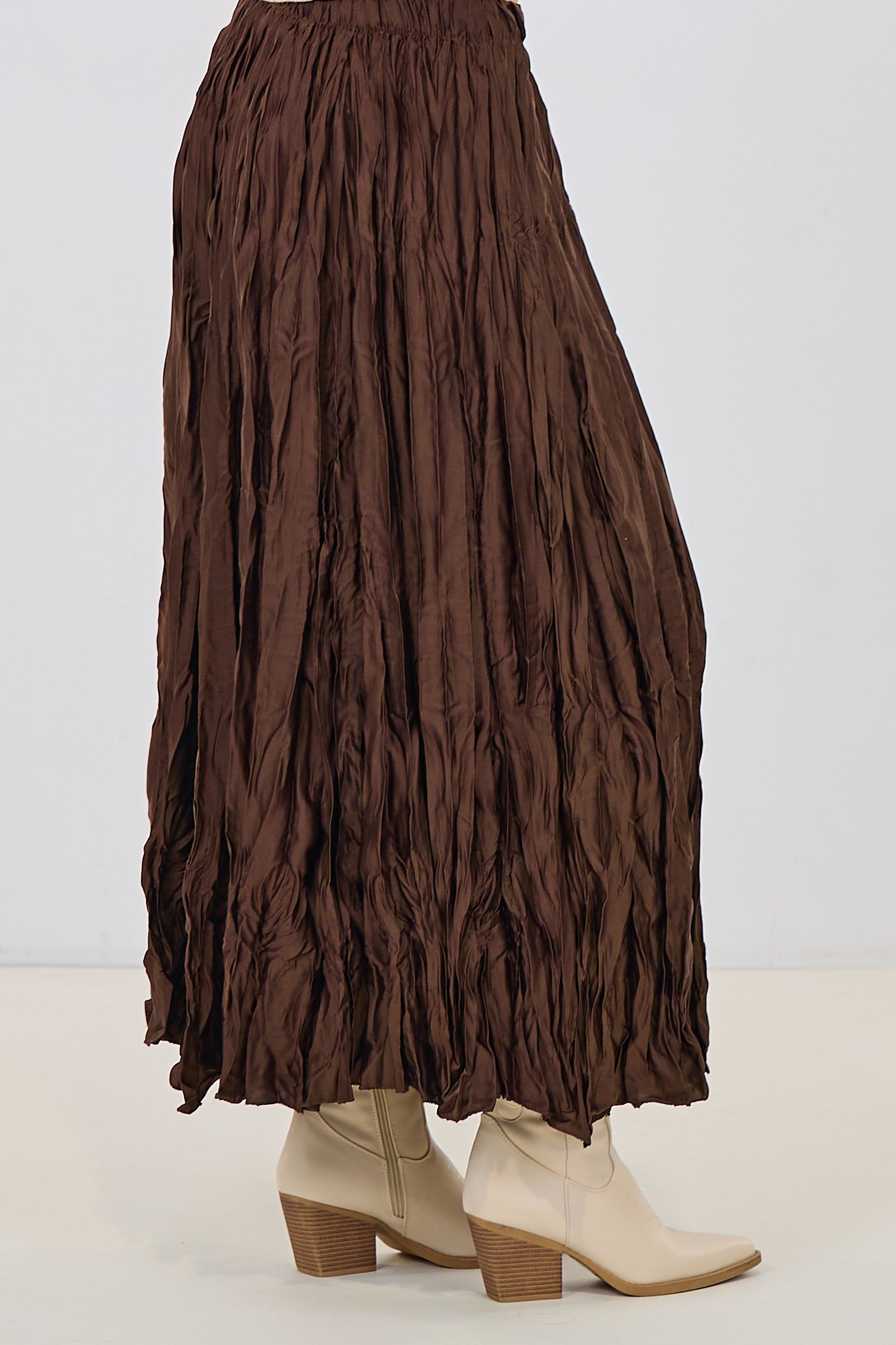 Rock im Knitterlook, schoko