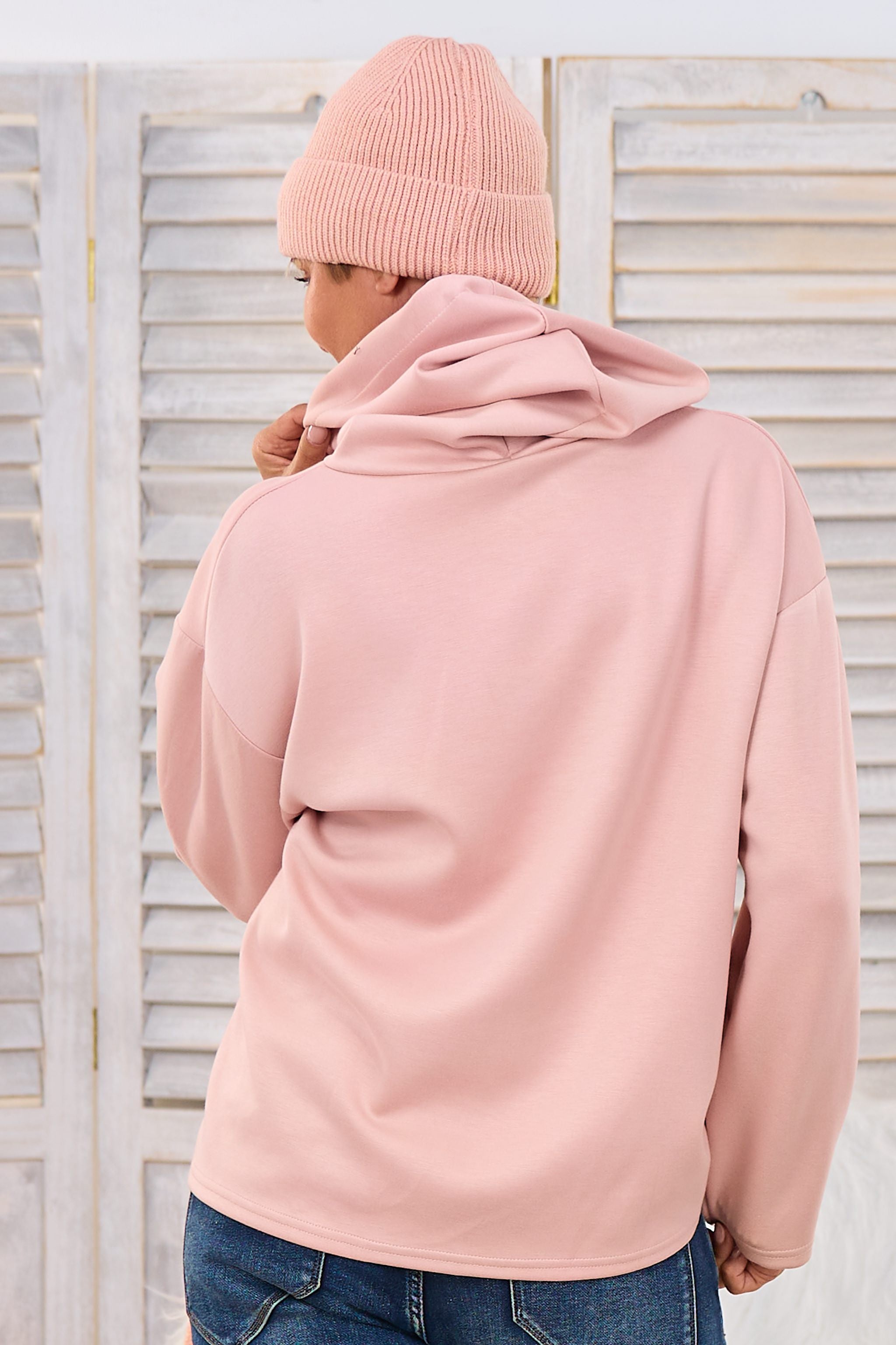 Cozy Hoodie MOIN, altrosa-neonpink