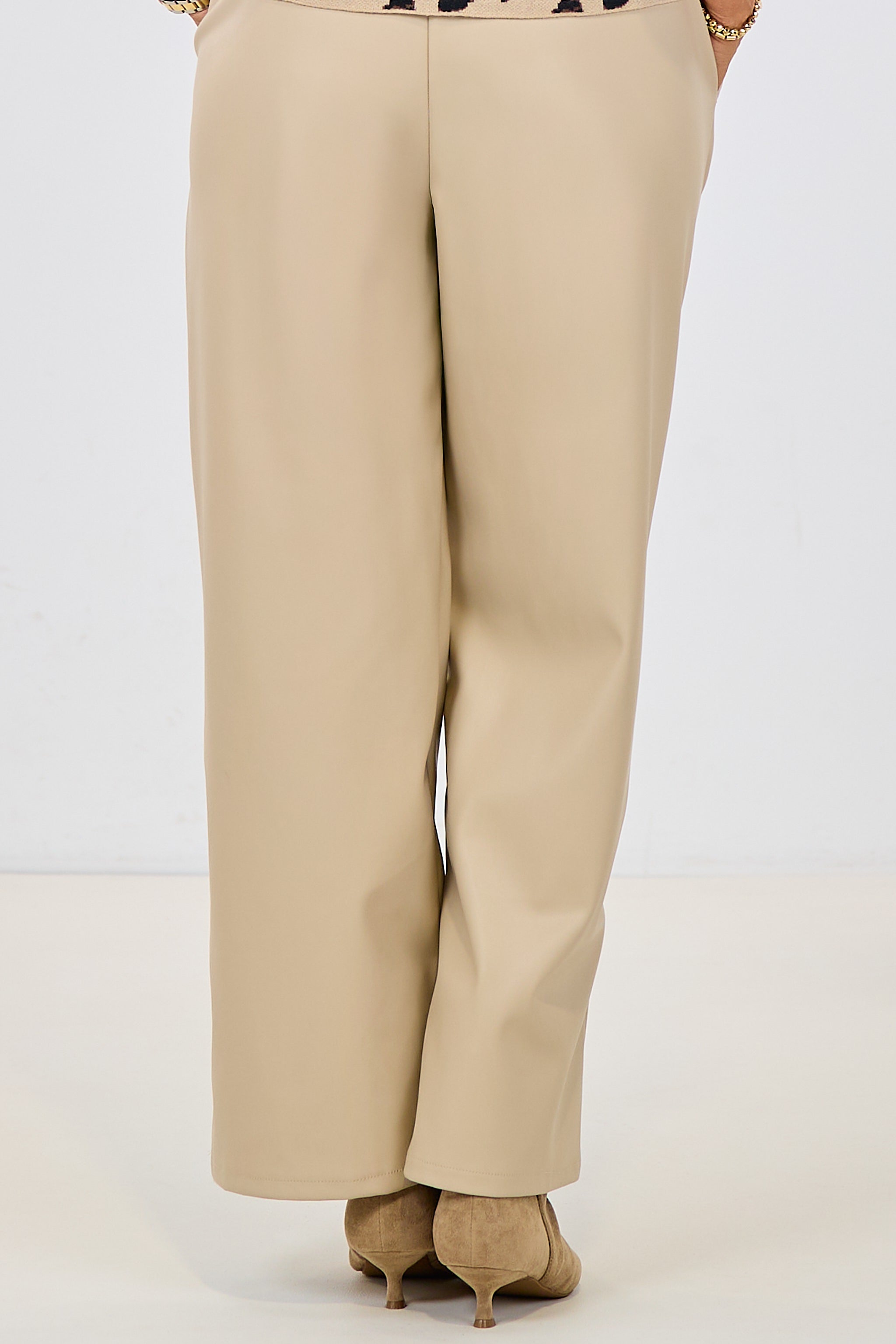 Kunstleder Hose, beige