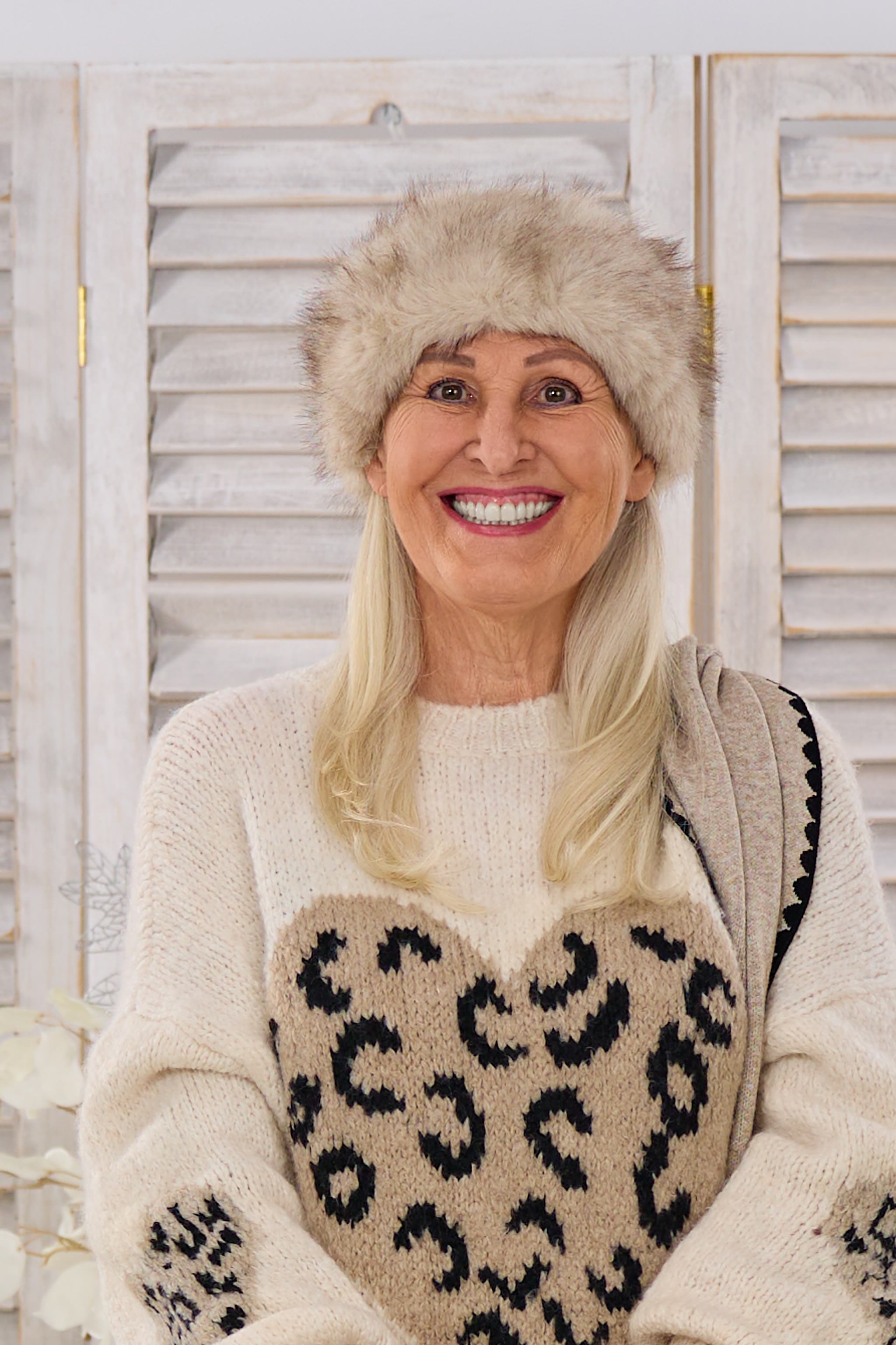 flauschiges Stirnband, beige-taupe