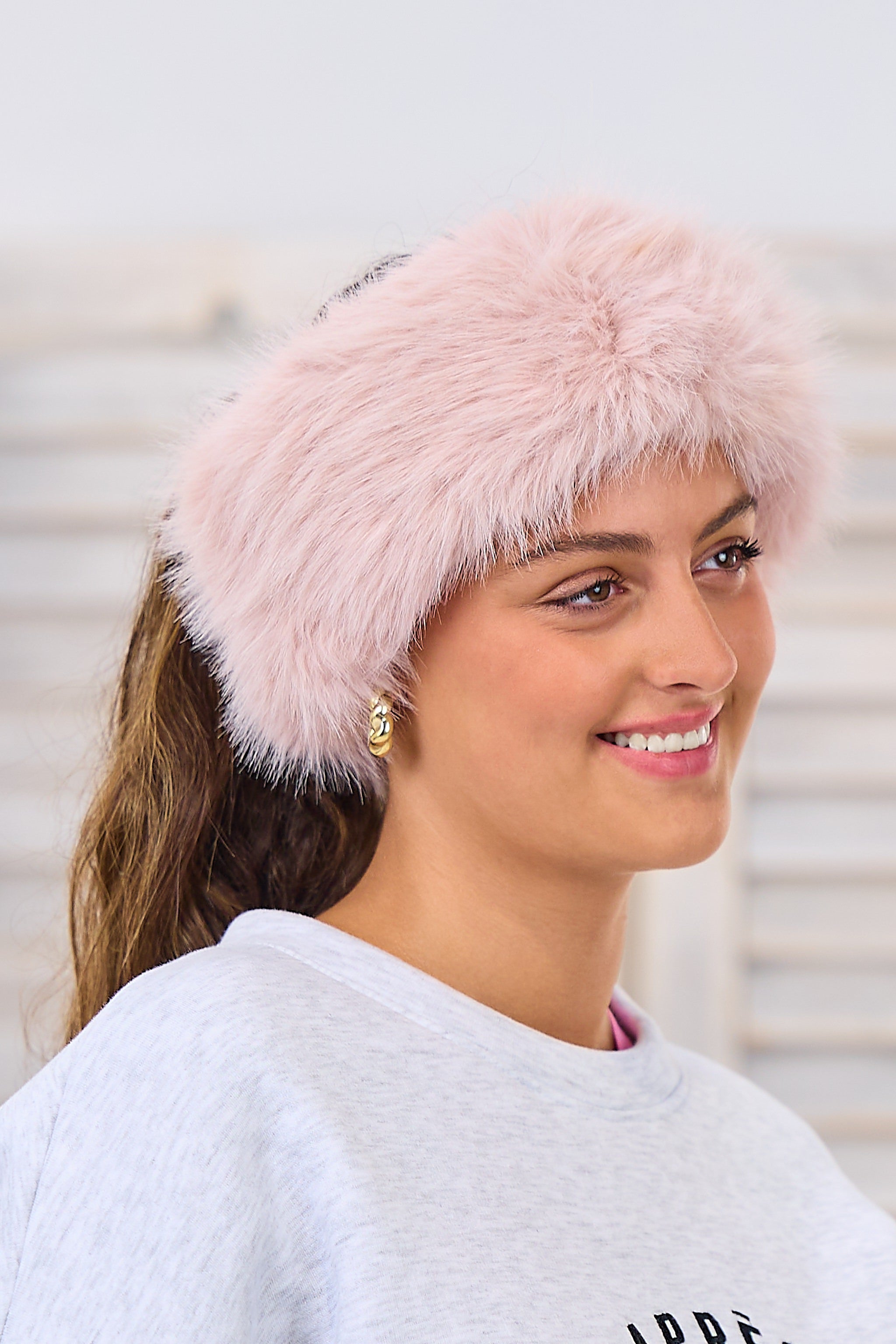 flauschiges Stirnband, altrosa