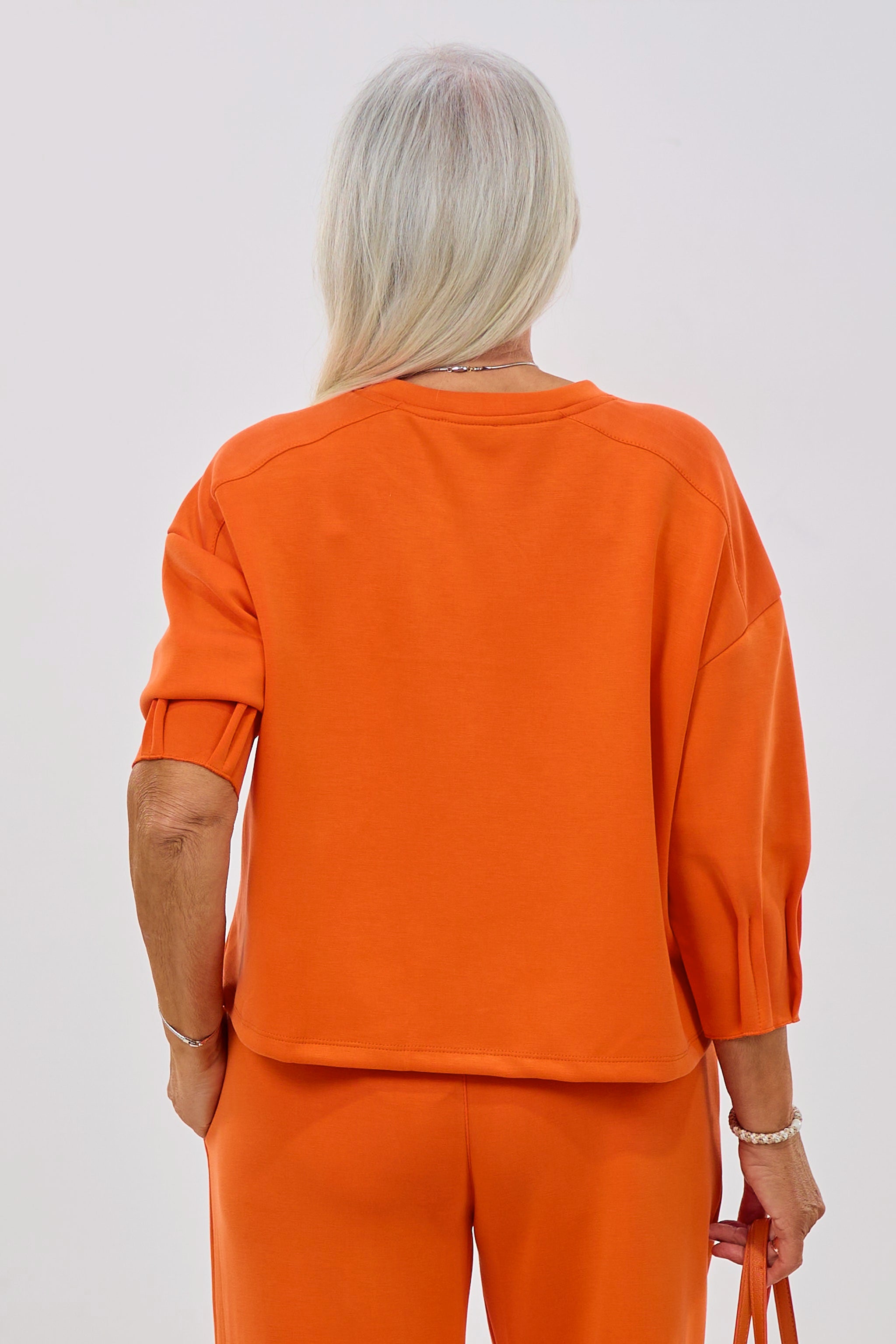 Cozy Basic Shirt mit 3/4 Arm, orange