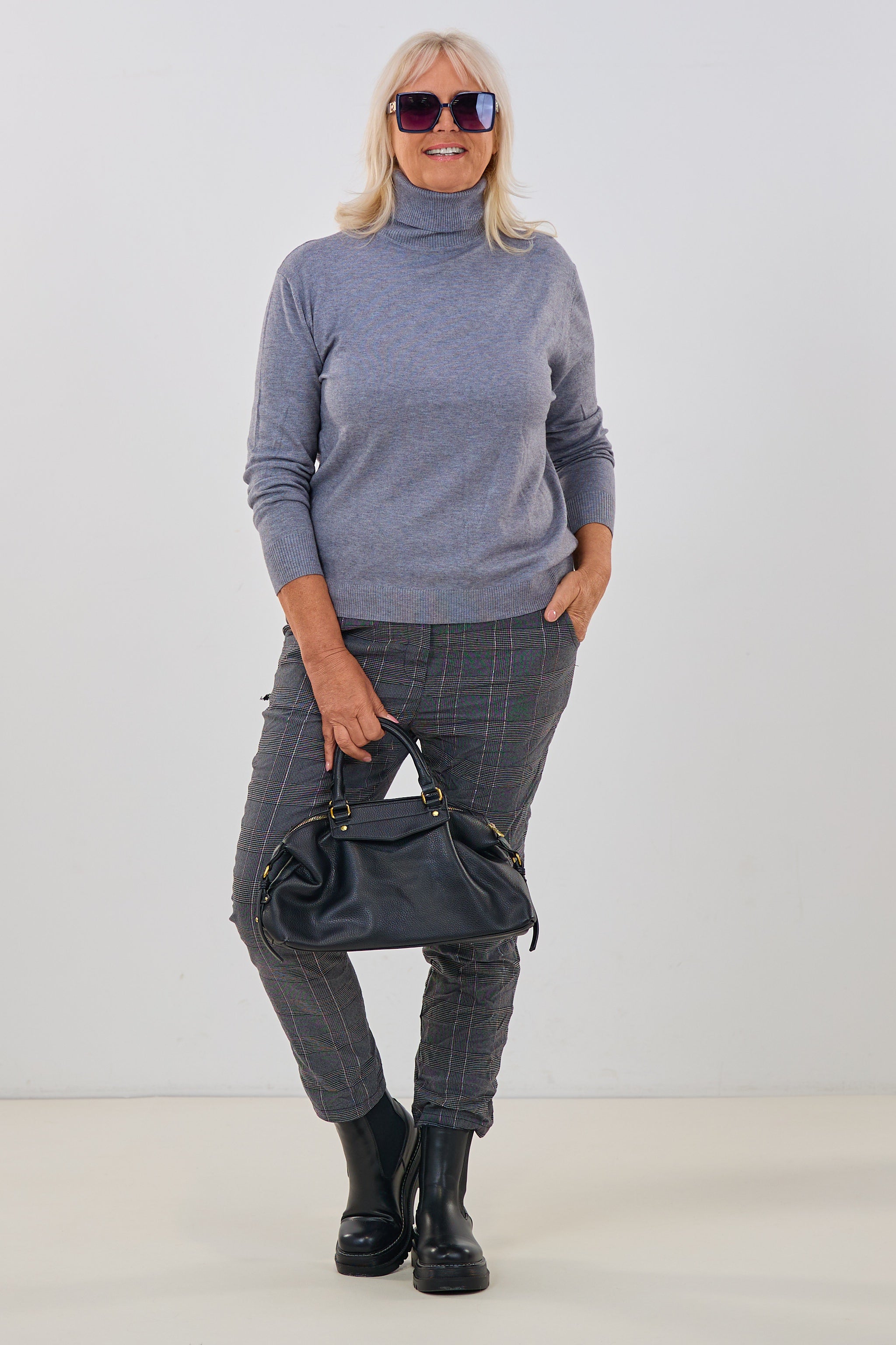 Rollkragen Pulli "Senora", grau