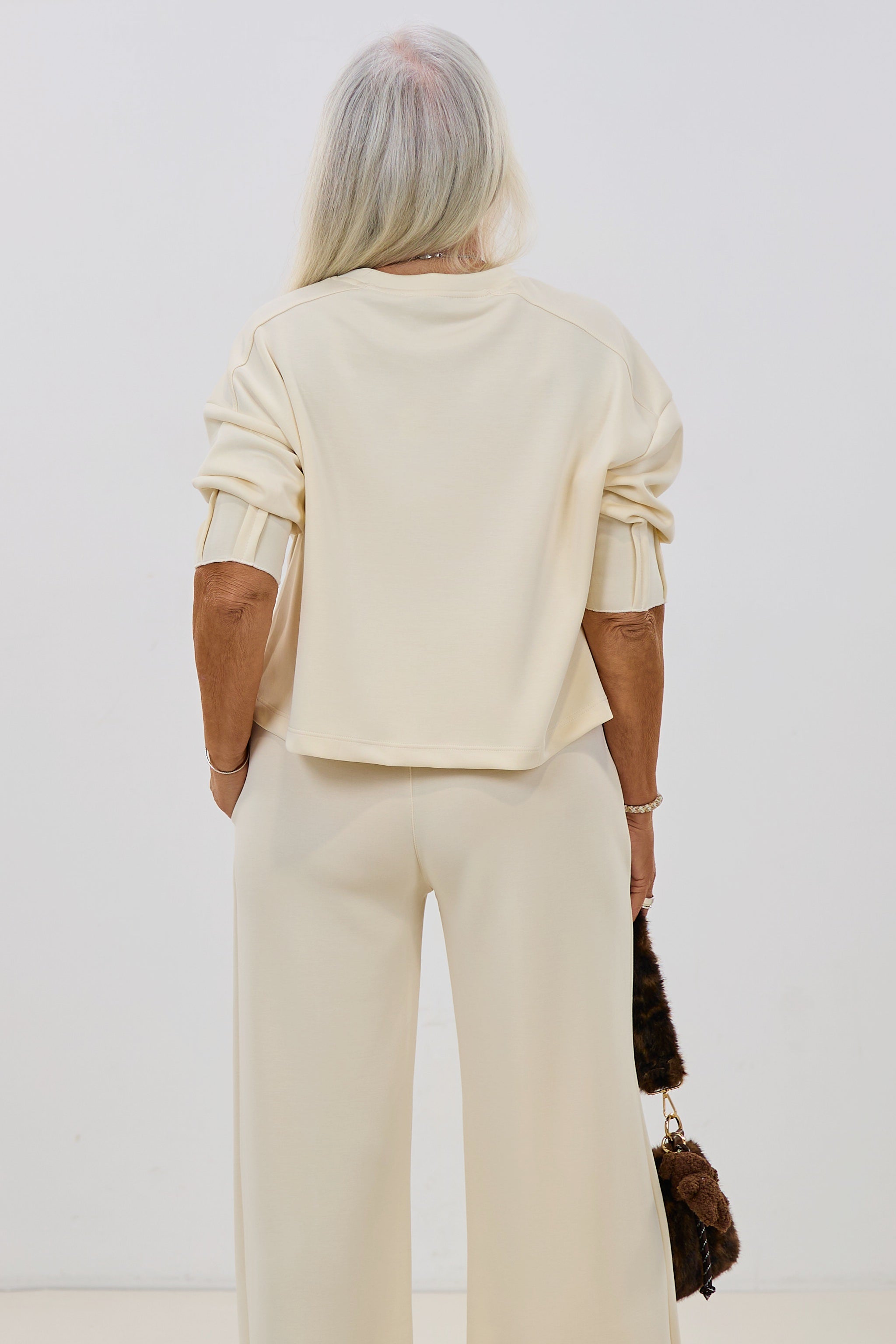 Cozy Basic Shirt mit 3/4 Arm, creme
