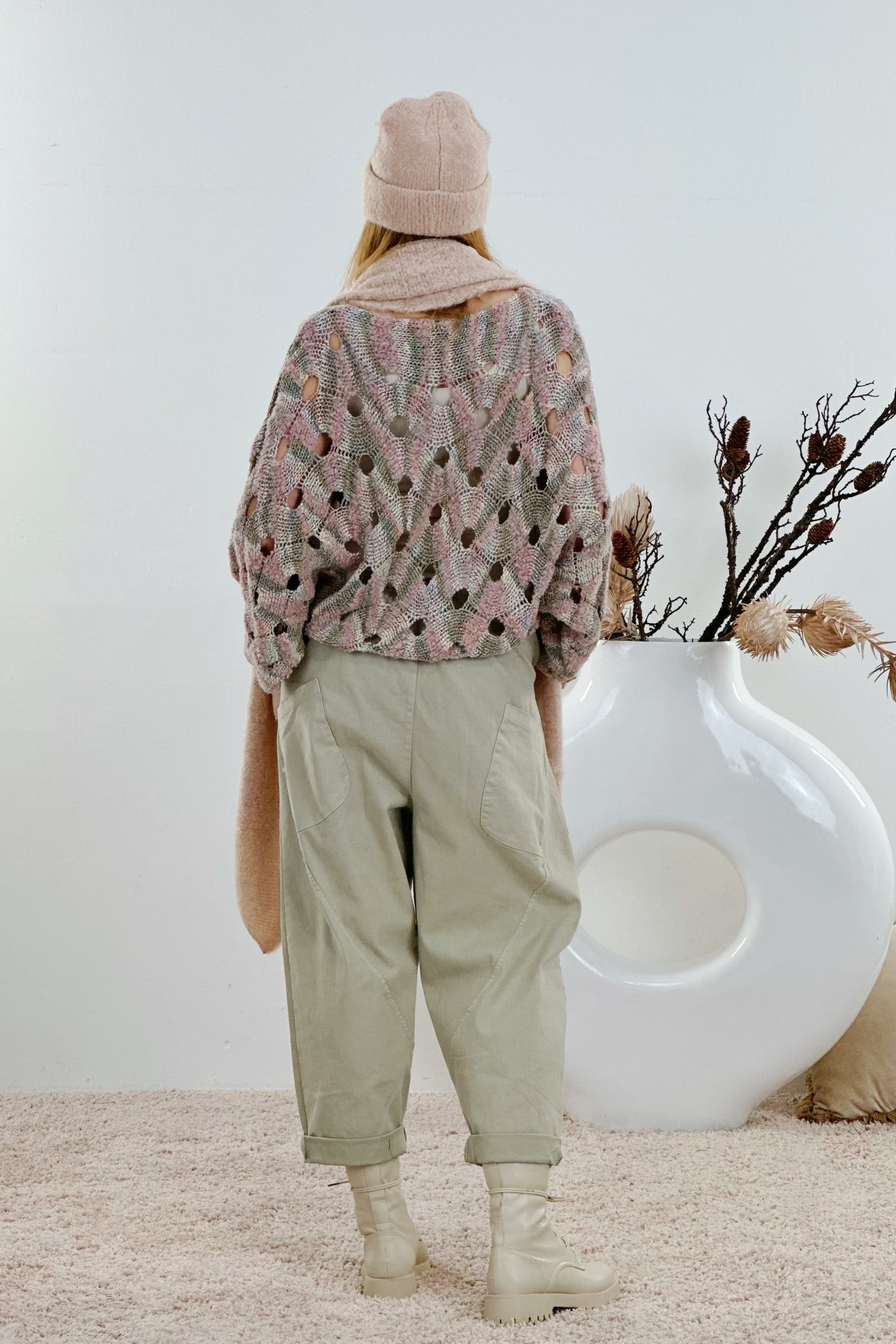 Herbstliche Balloon-Style-Hose, beige