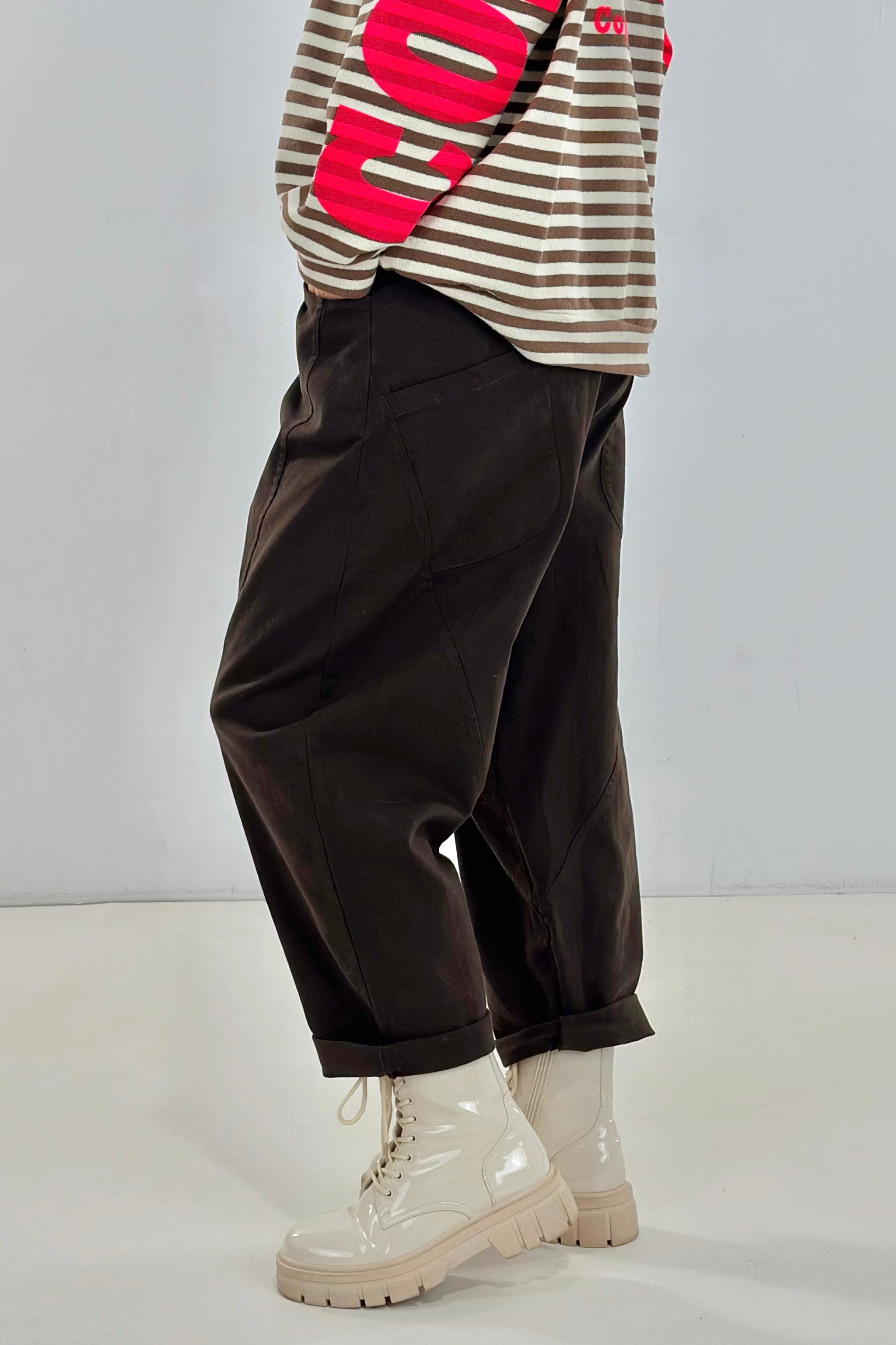Herbstliche Balloon-Style-Hose, braun