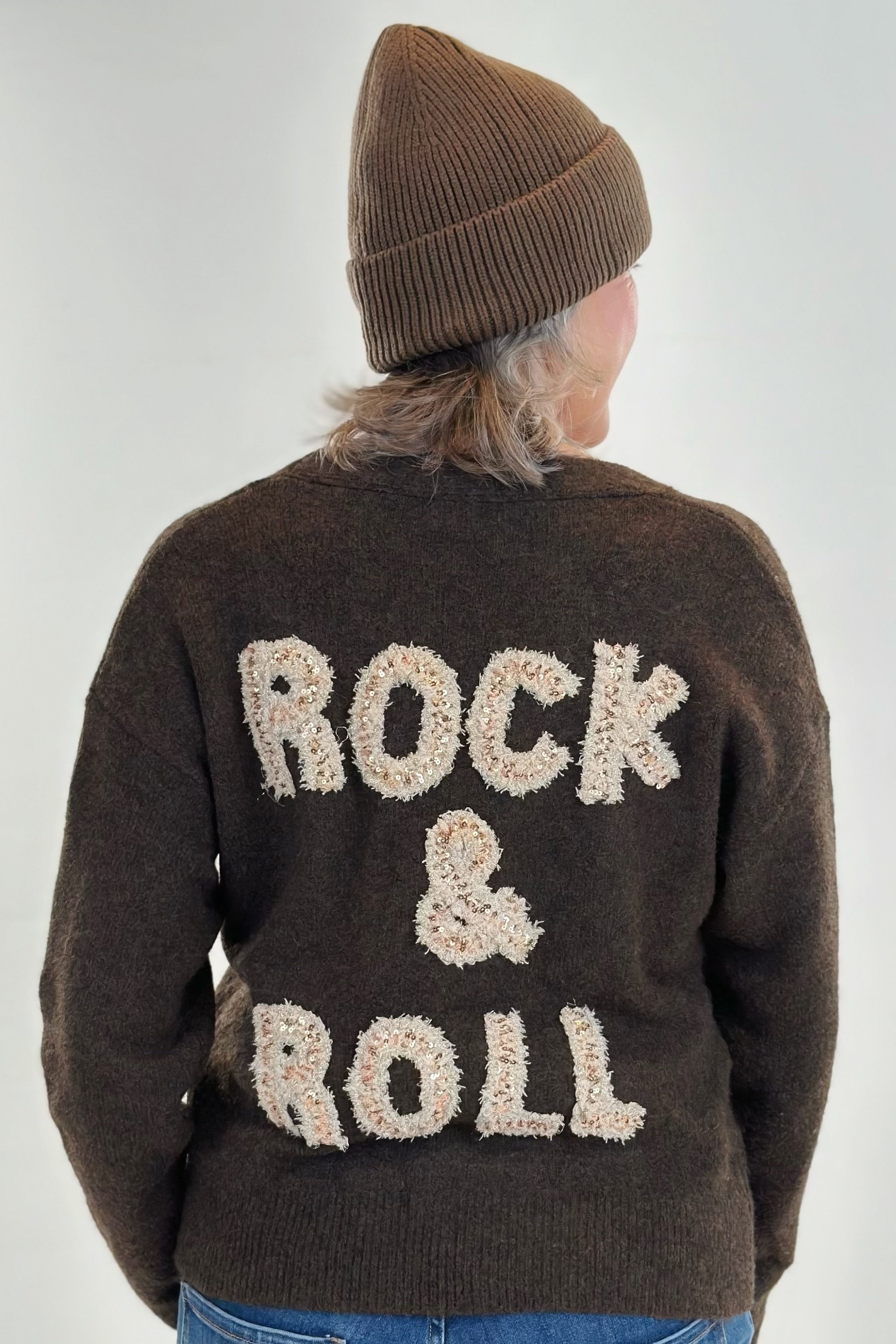 Cardigan ROCK & ROLL, dunkelbraun