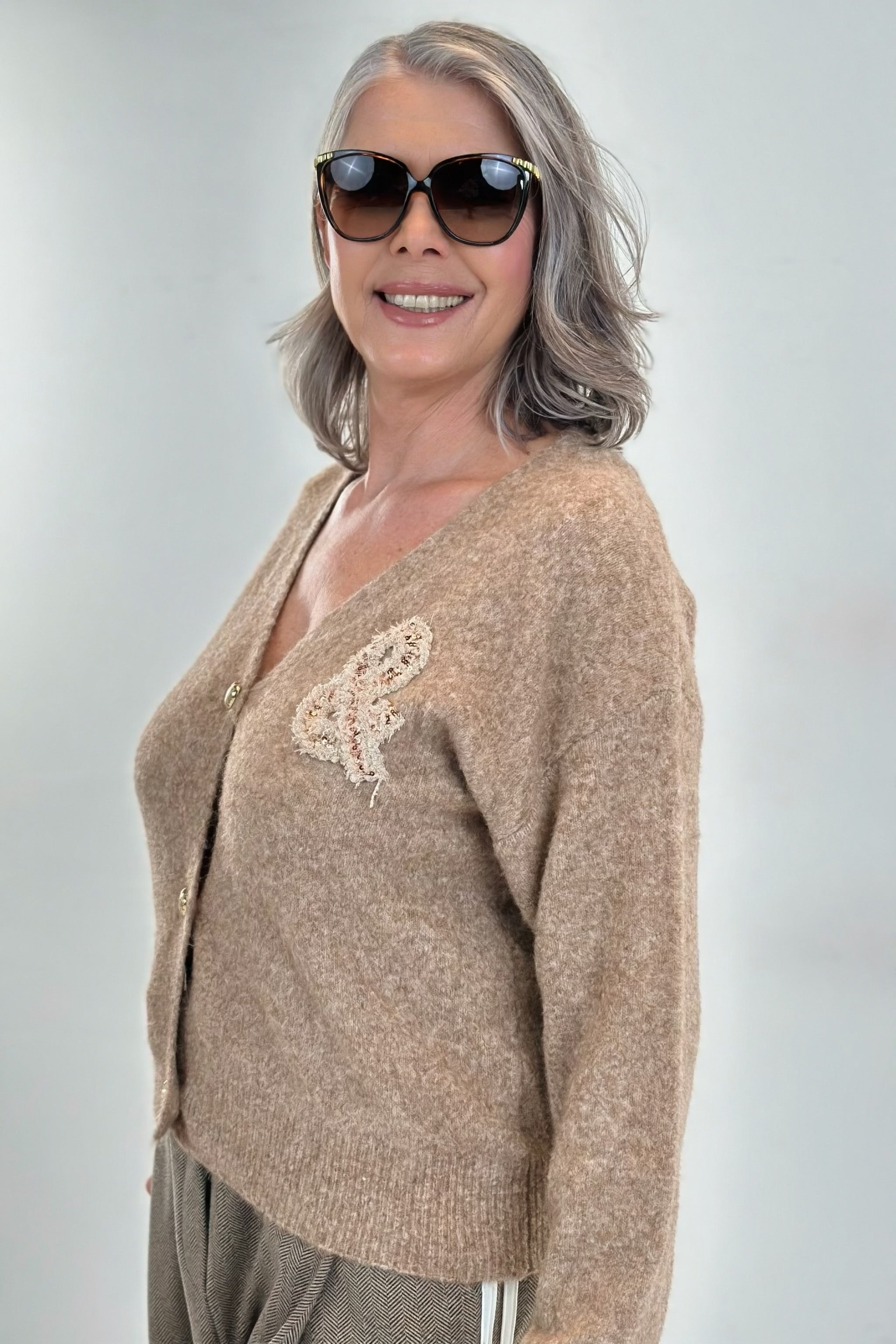 Cardigan ROCK & ROLL, camel