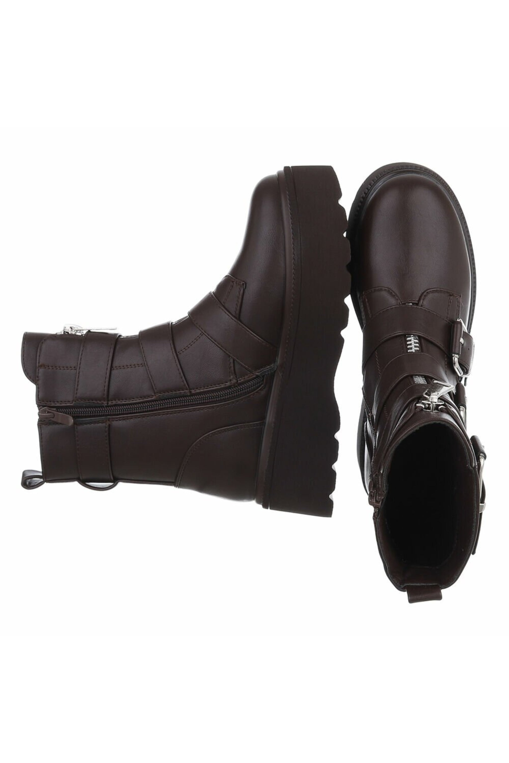 Boots mit Schnallen, braun