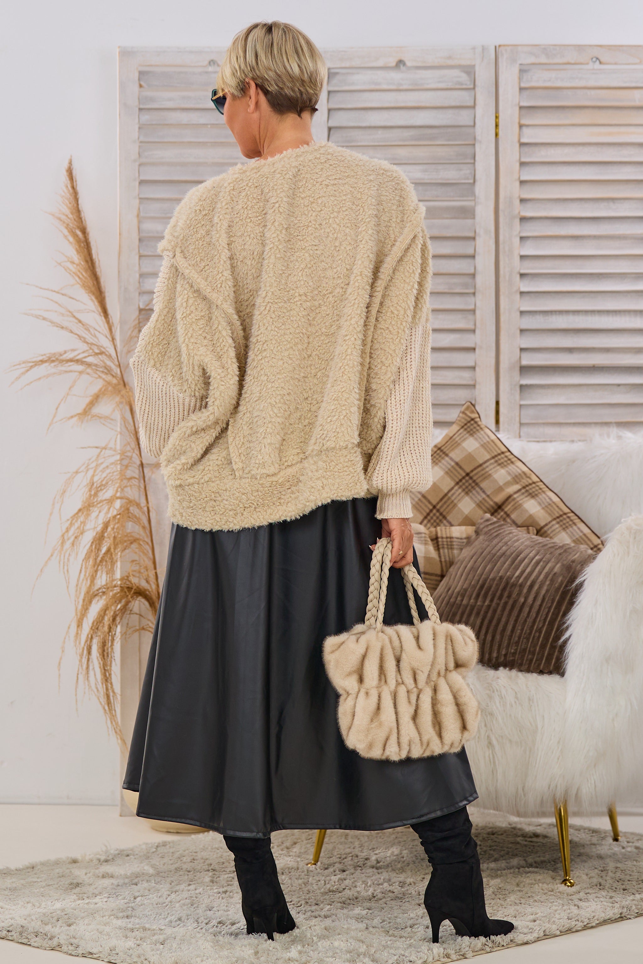Pulli im Sheep-Look, beige