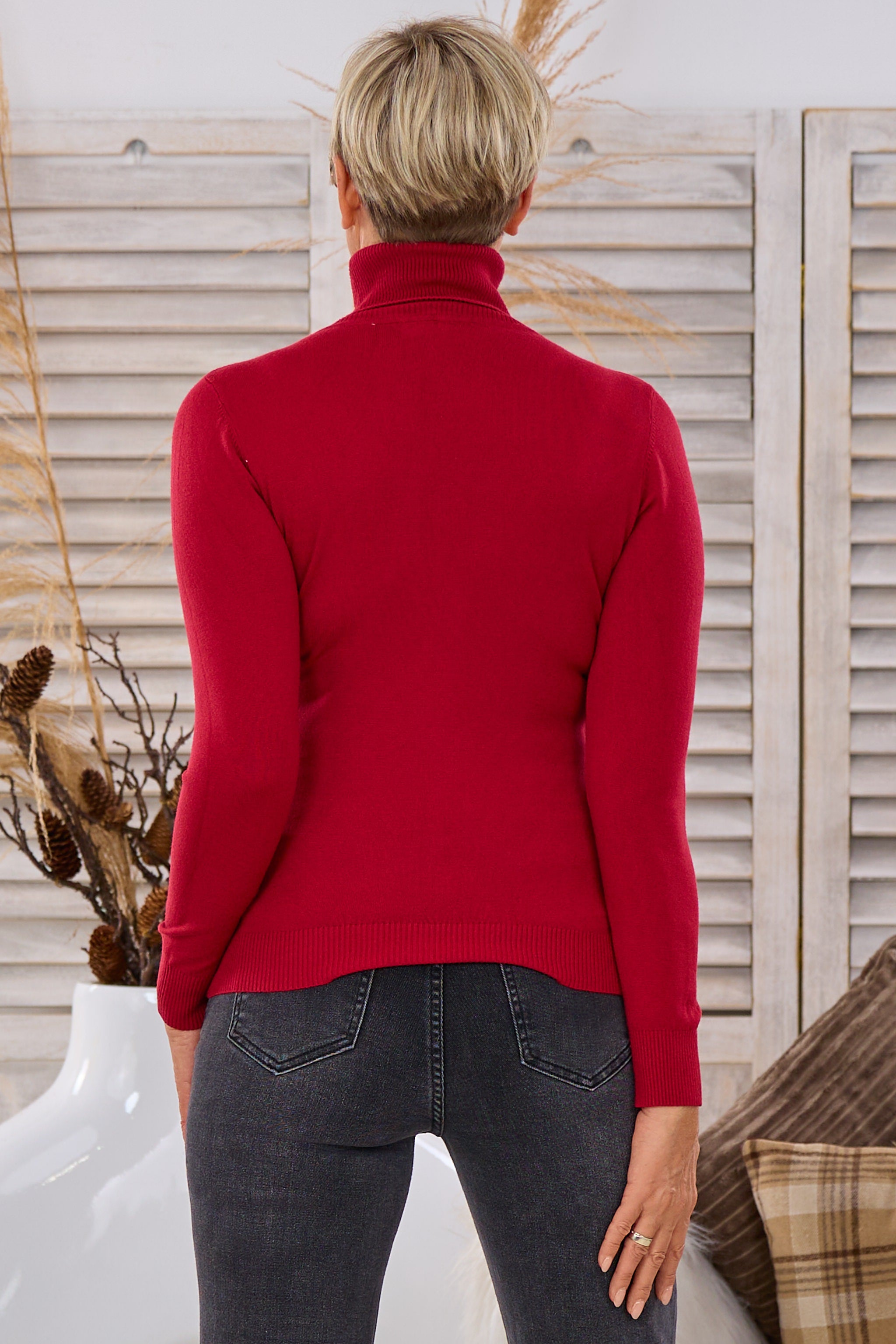 Rollkragen Pulli "Senorita", bordeaux