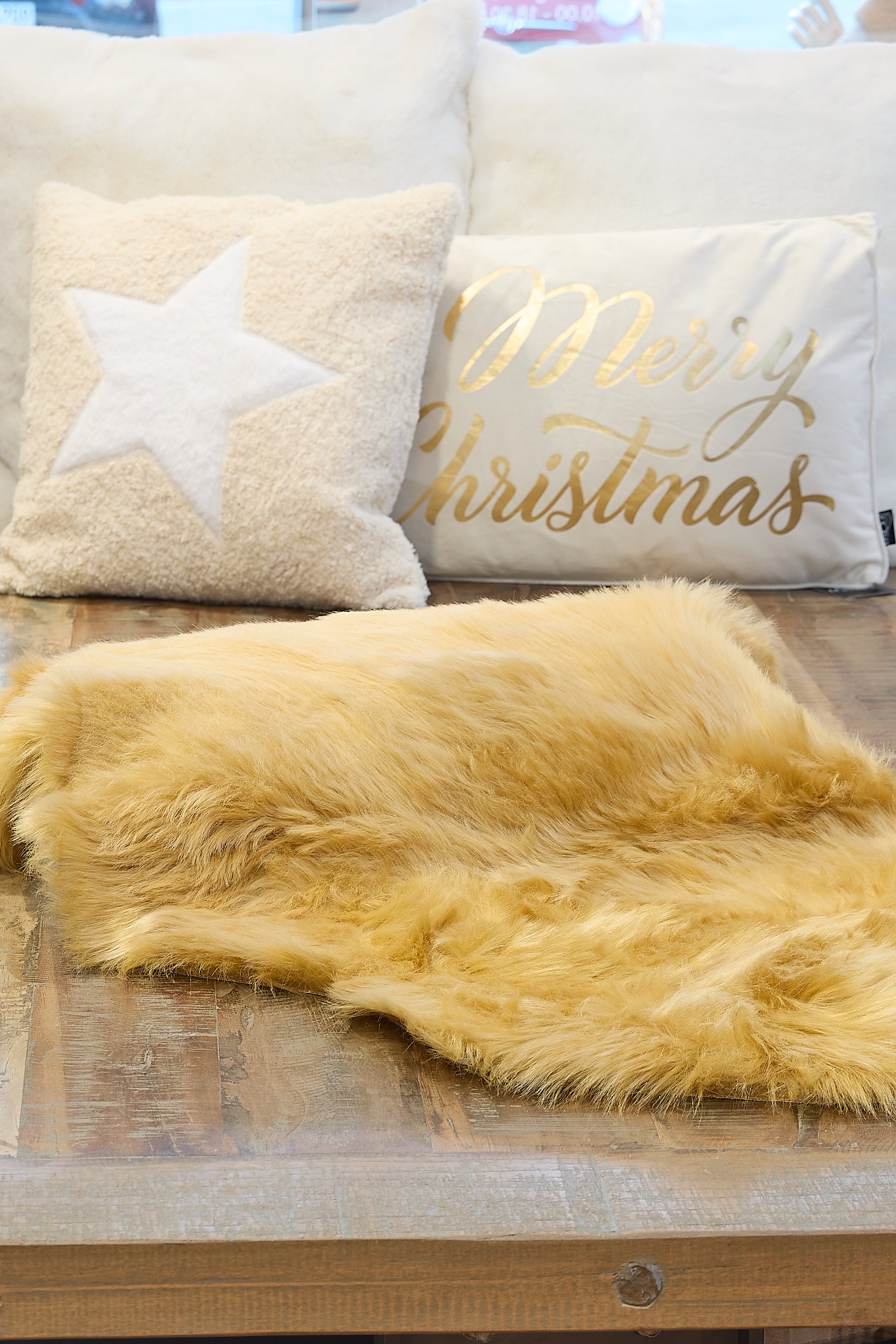 Deko Kunstfell, gold