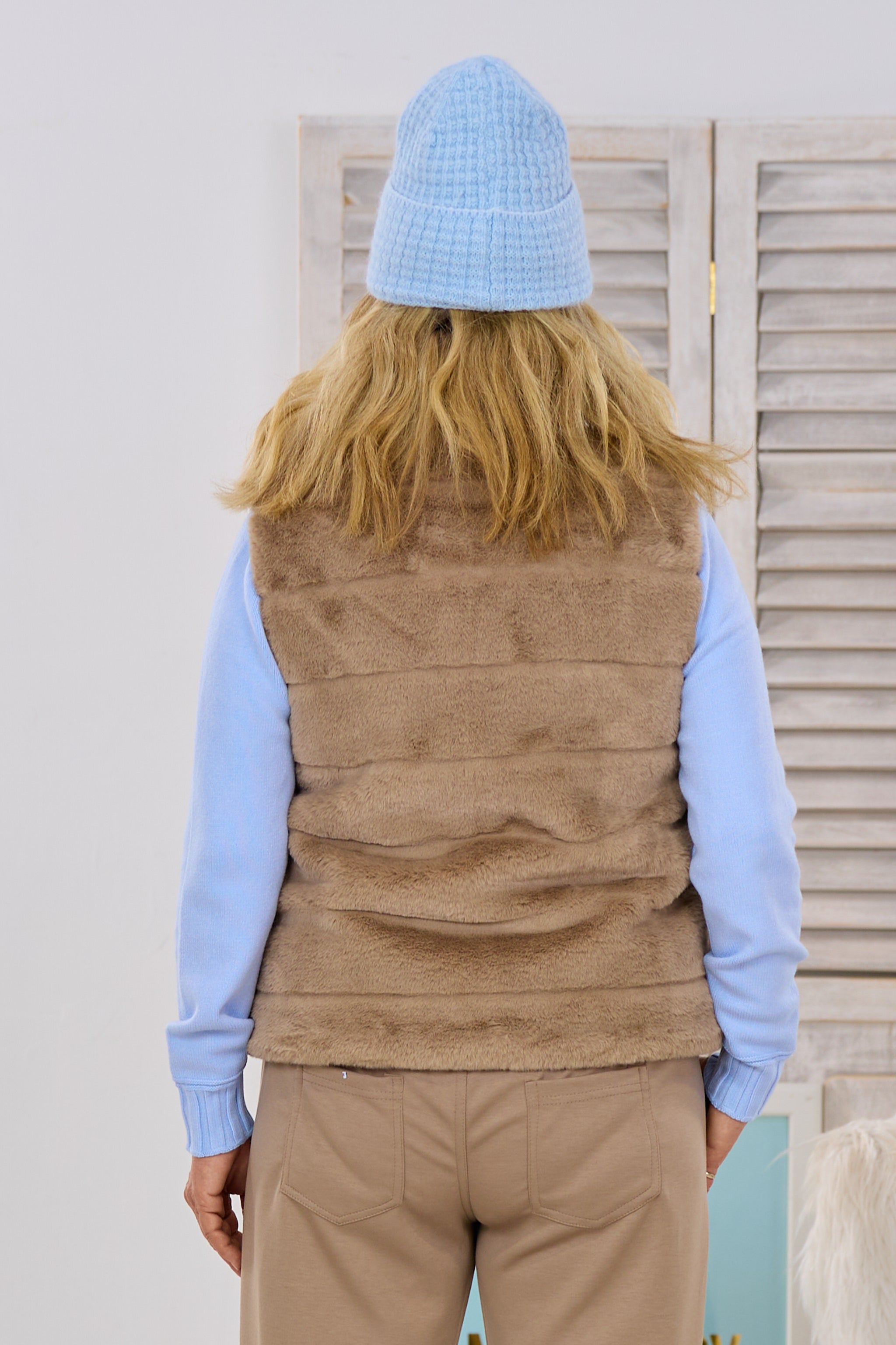 Kuschelige Fellweste, taupe