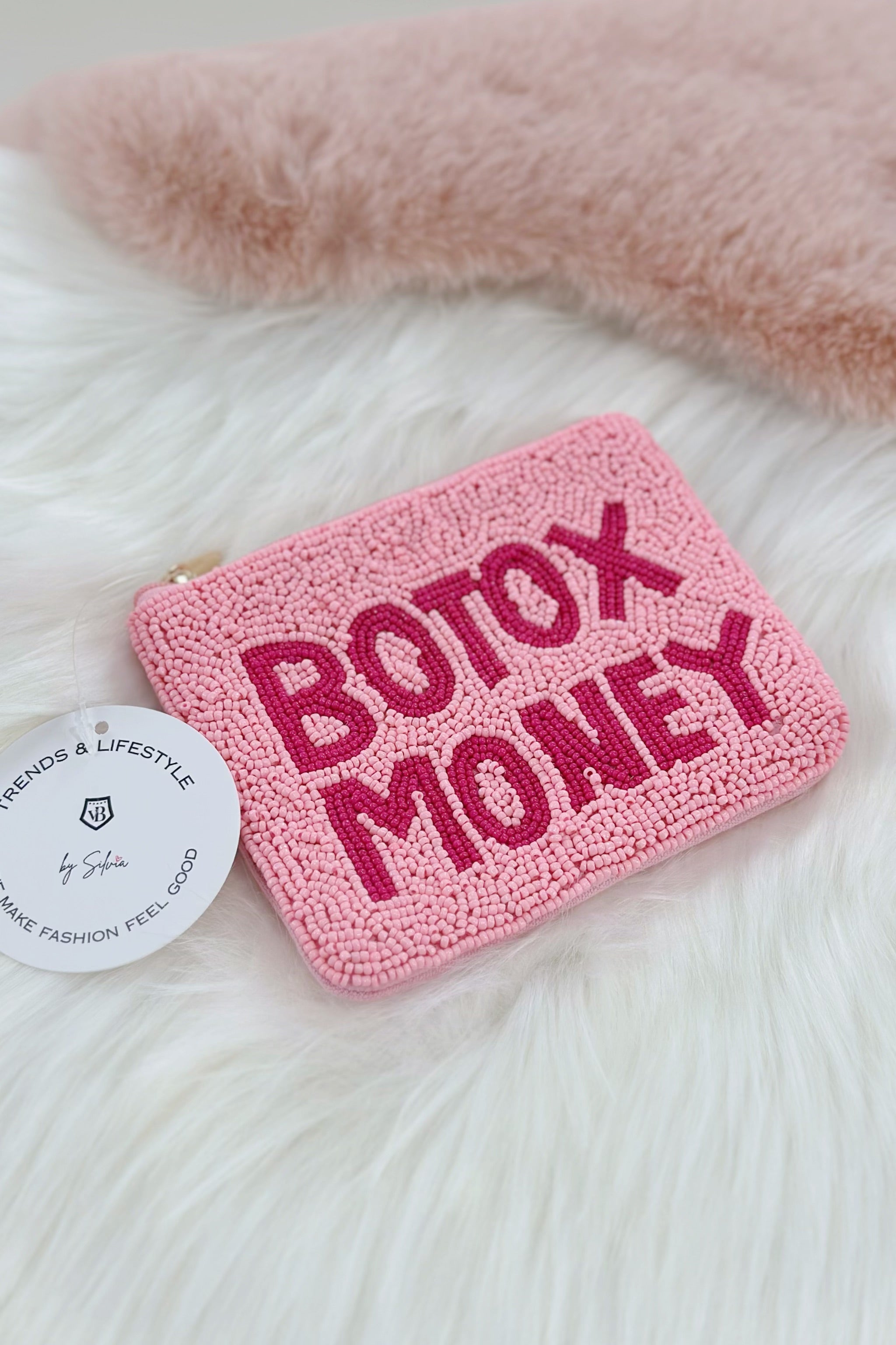 Kosmetiktasche: BOTOX MONEY, rosa-pink
