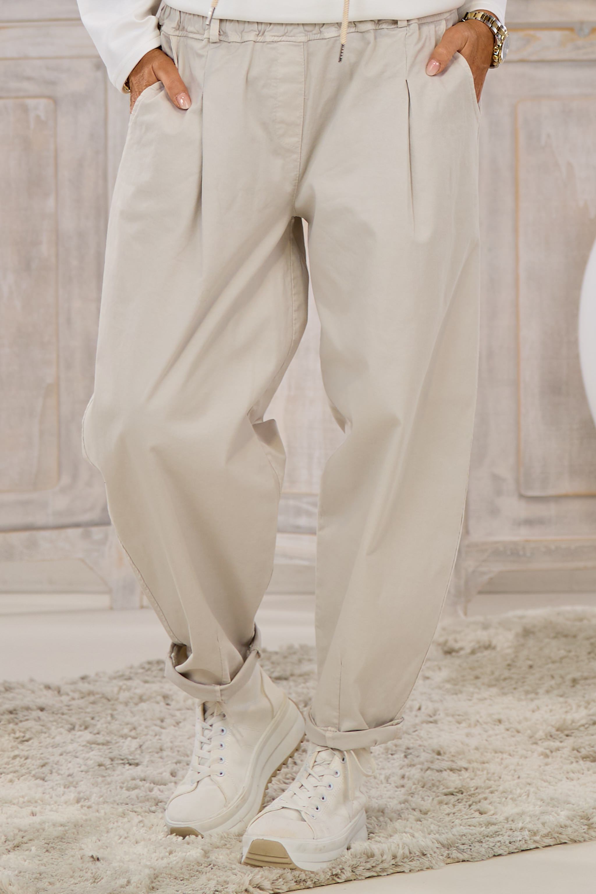 Baggy Hose im Balloon-Style, stein