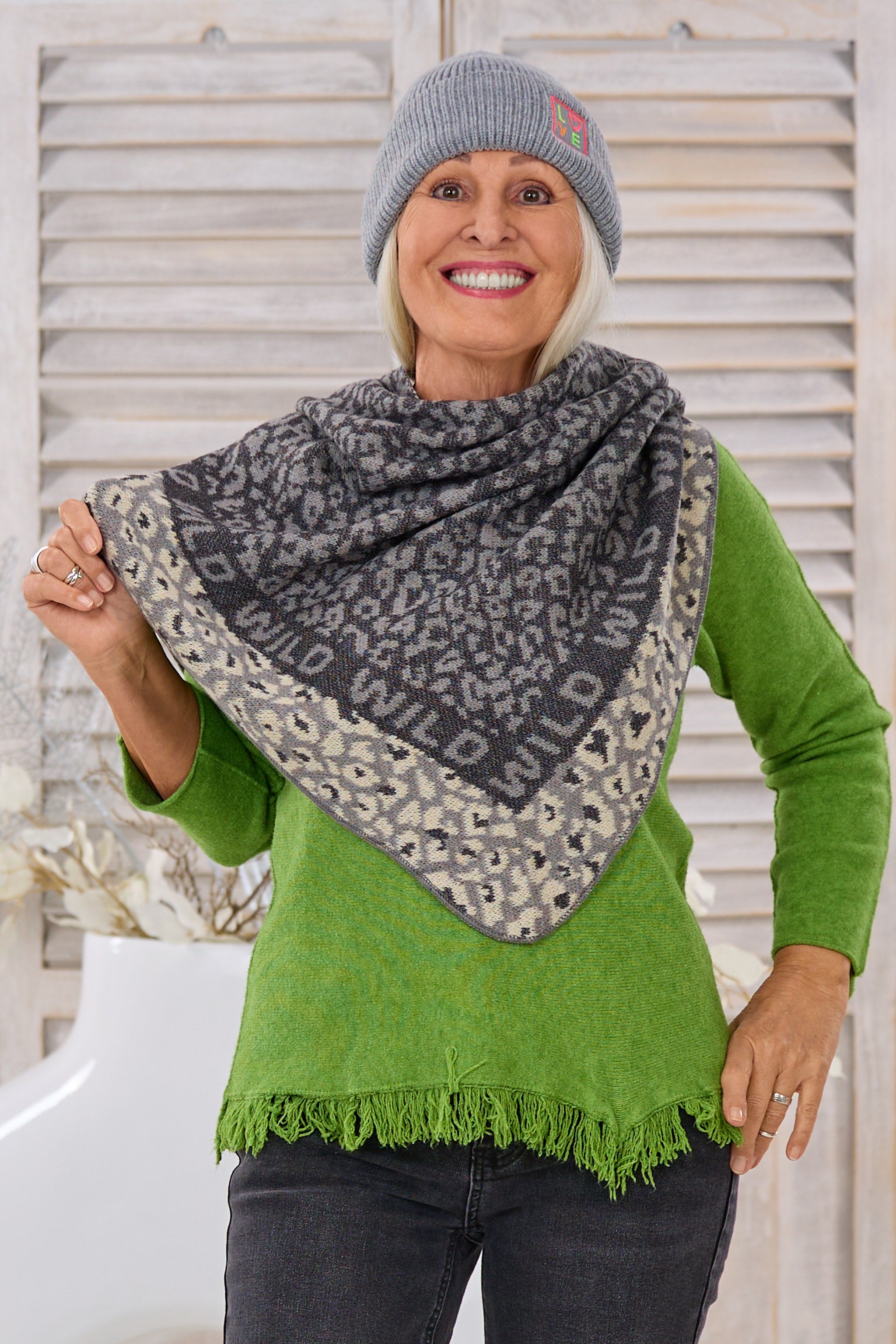 Dreiecksschal LEO, anthrazit-grau