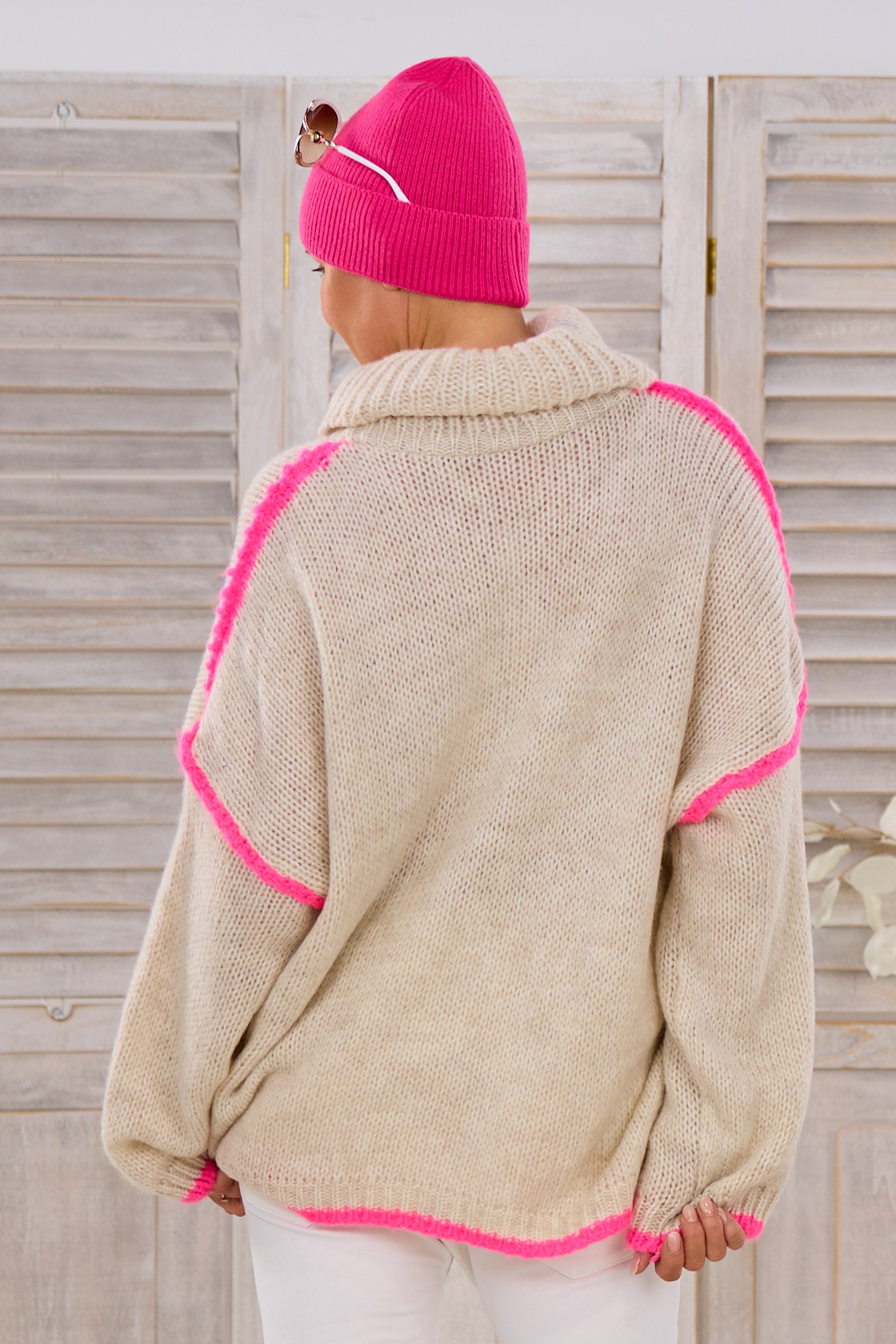 Bicolor Pulli HEY, beige-pink