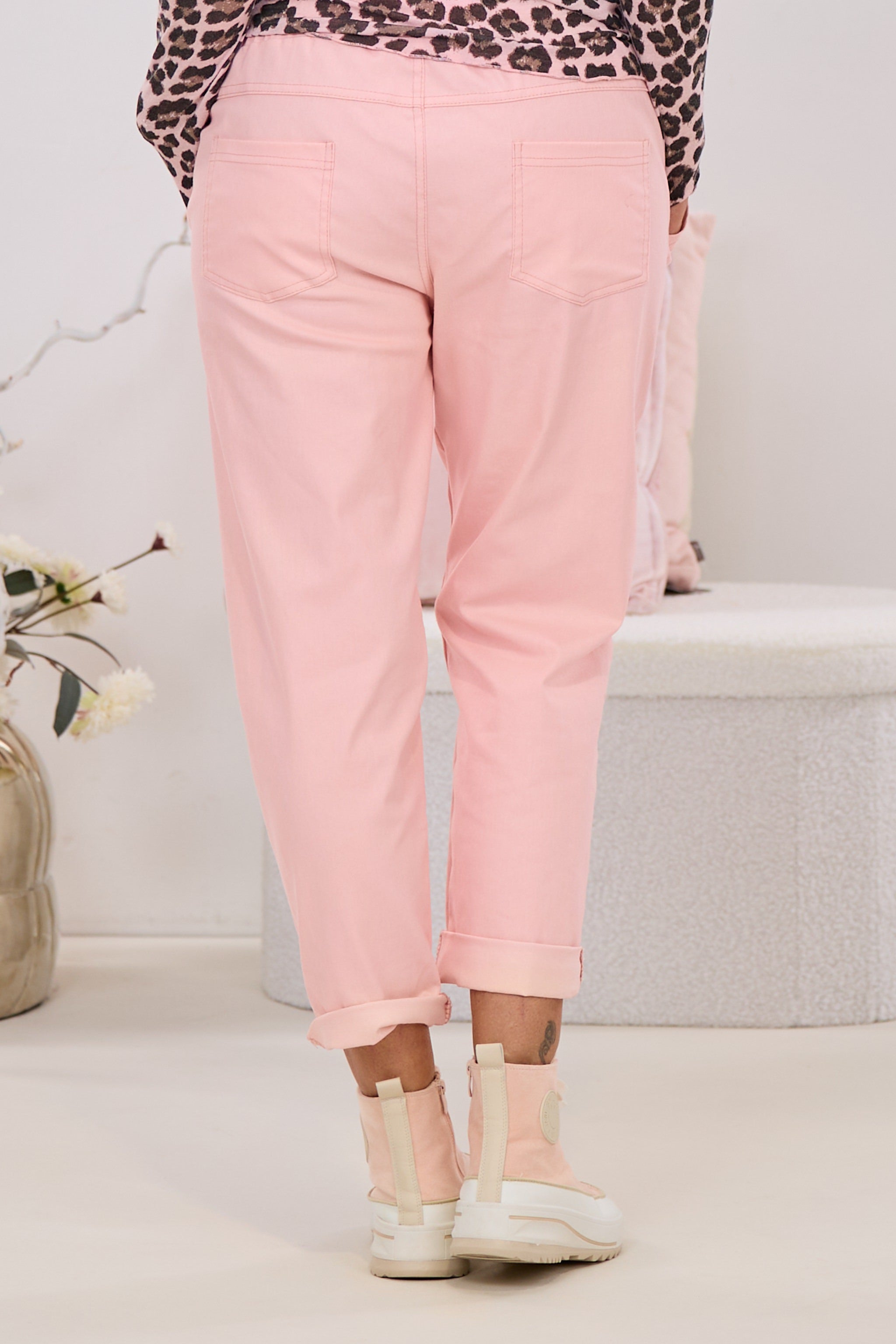 Baumwollhose mit aufgesetzten Taschen, rosa