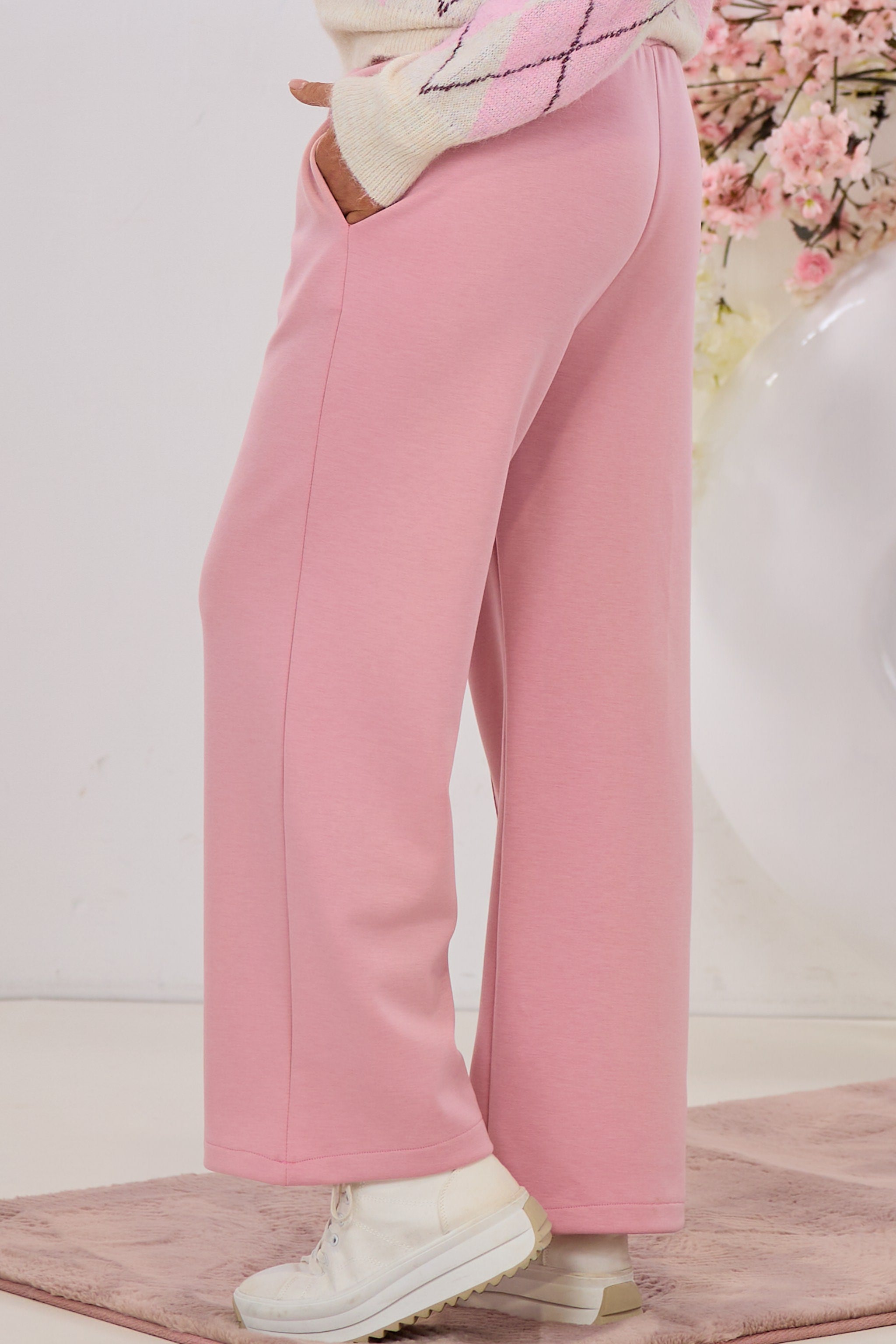 Cozy Hose mit Biese, rosa