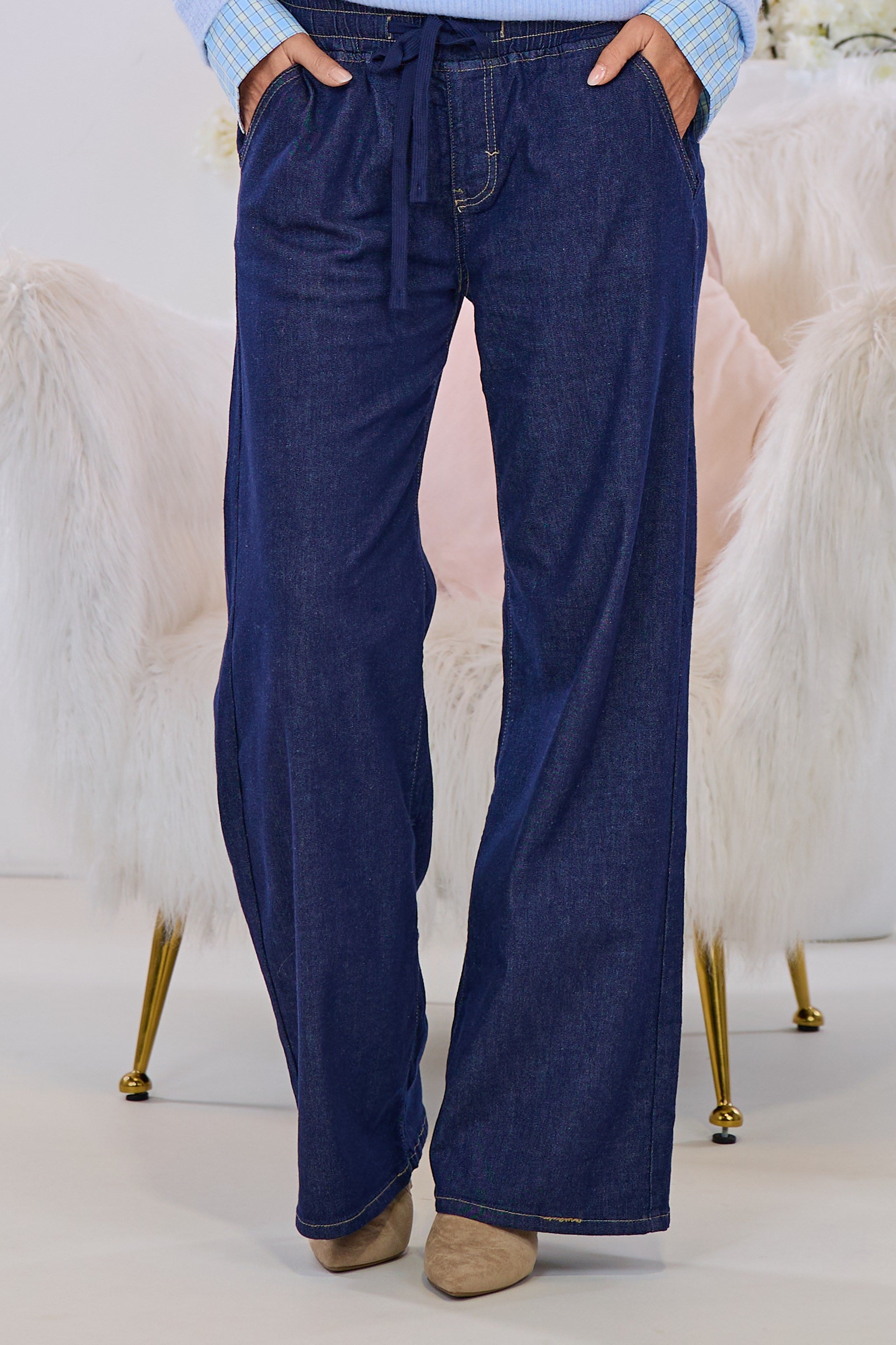 Marlene Hose im Jeans-Style, dark denim