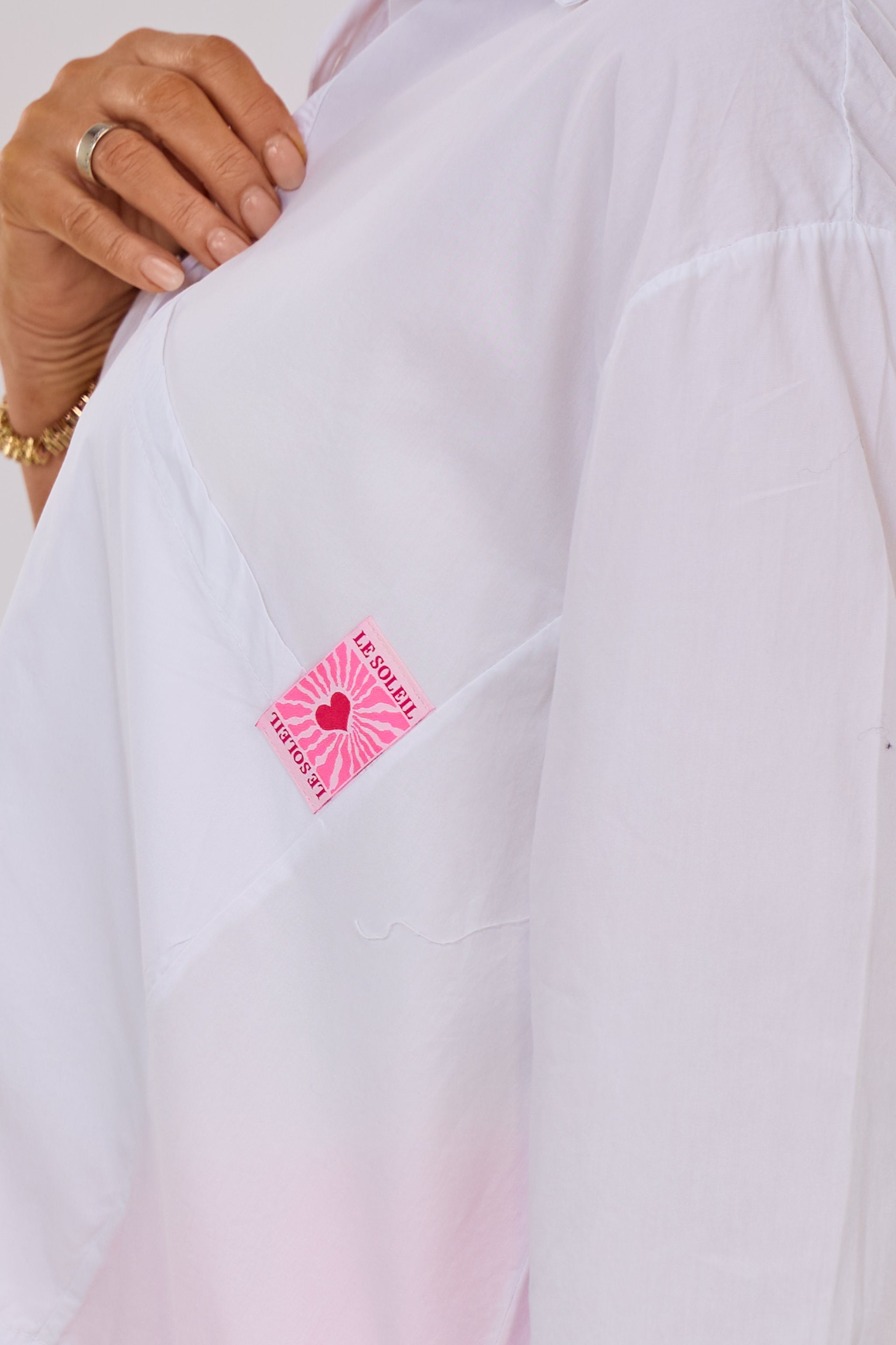 Oversized Bluse mit Taschen, weiß