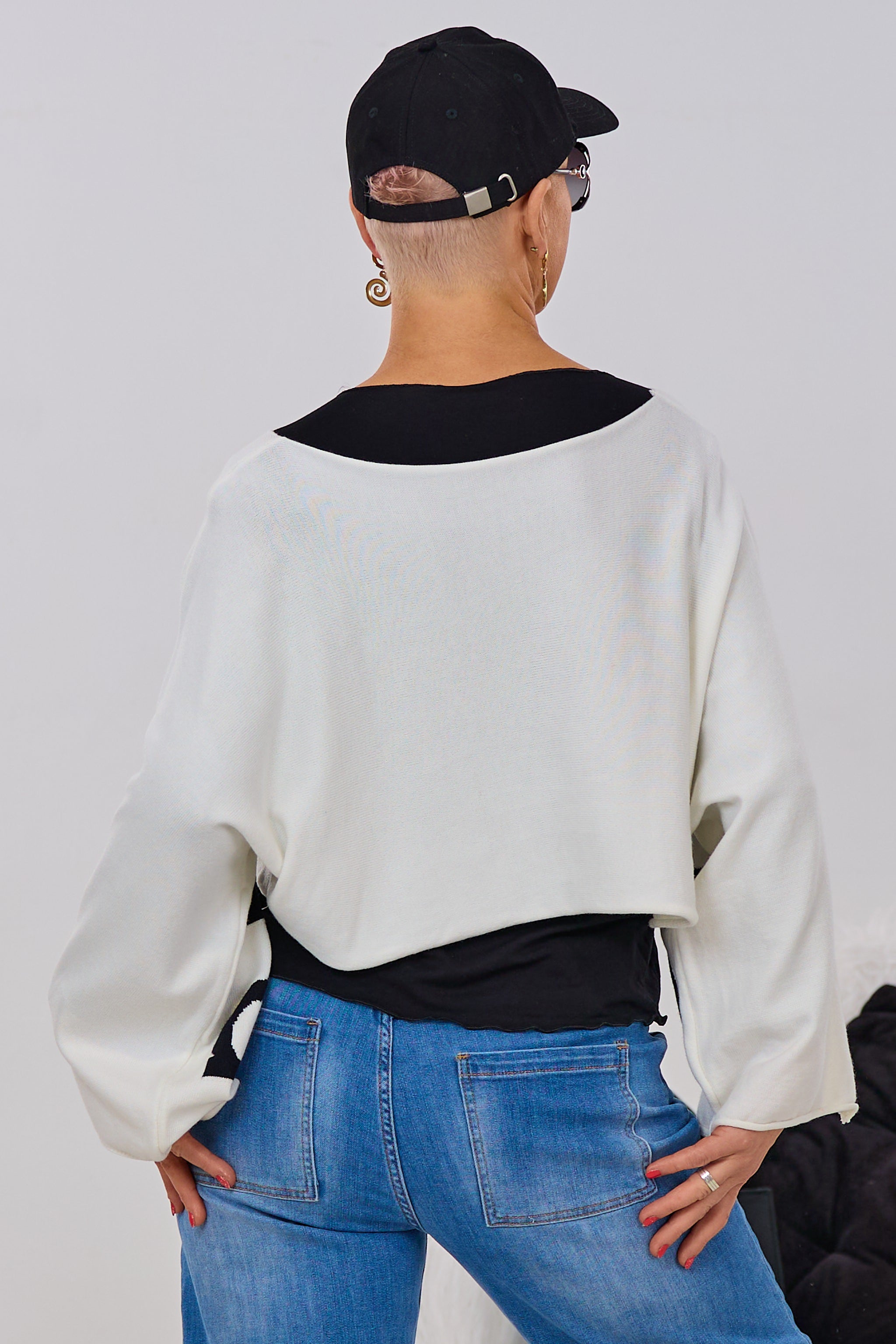 Further Cropped Sweater SOMETHING, white