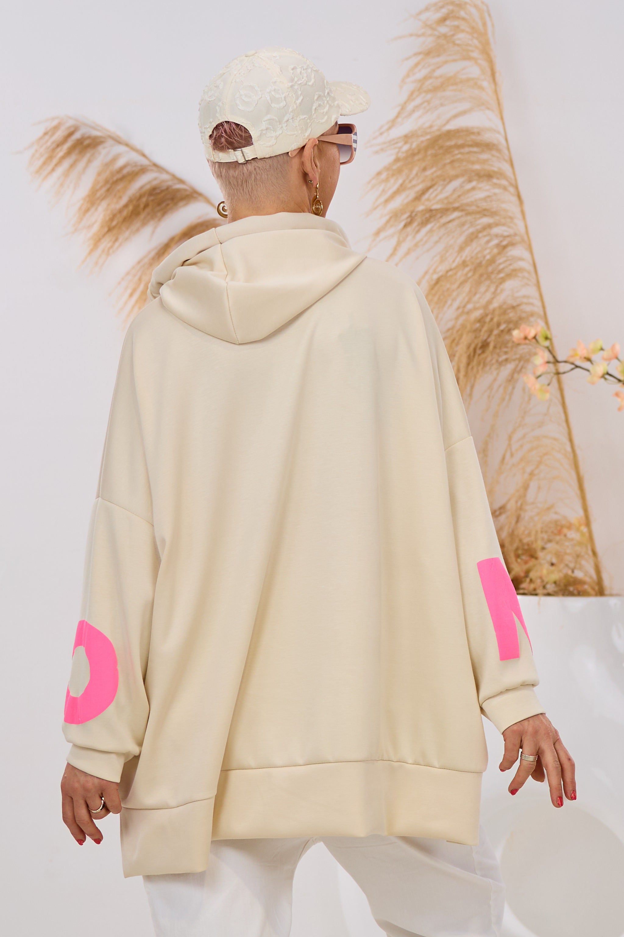 Cozy Hoodie YES - NO, beige-pink