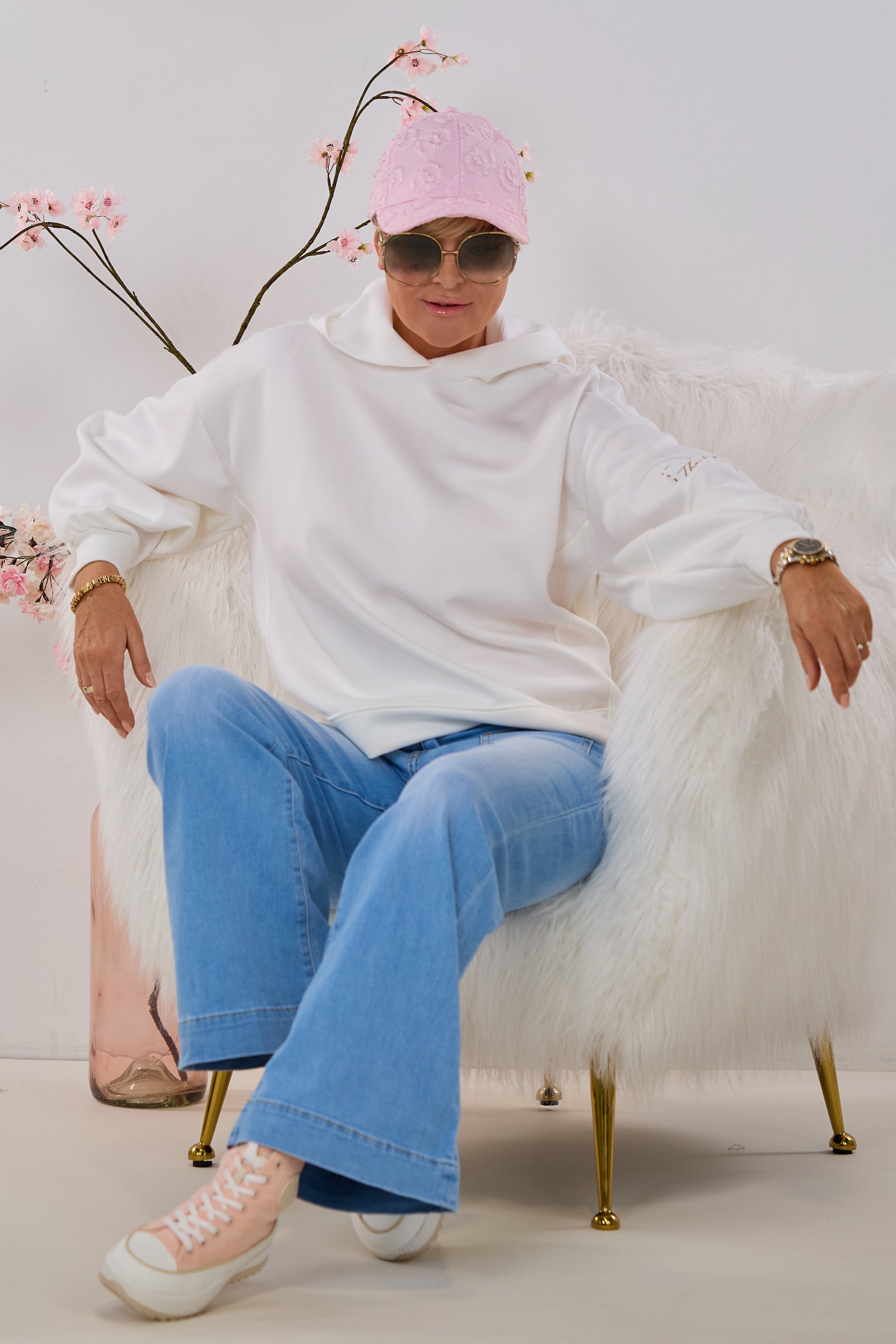 Jeans mit kleinen aufgenähten Taschen, denim blue