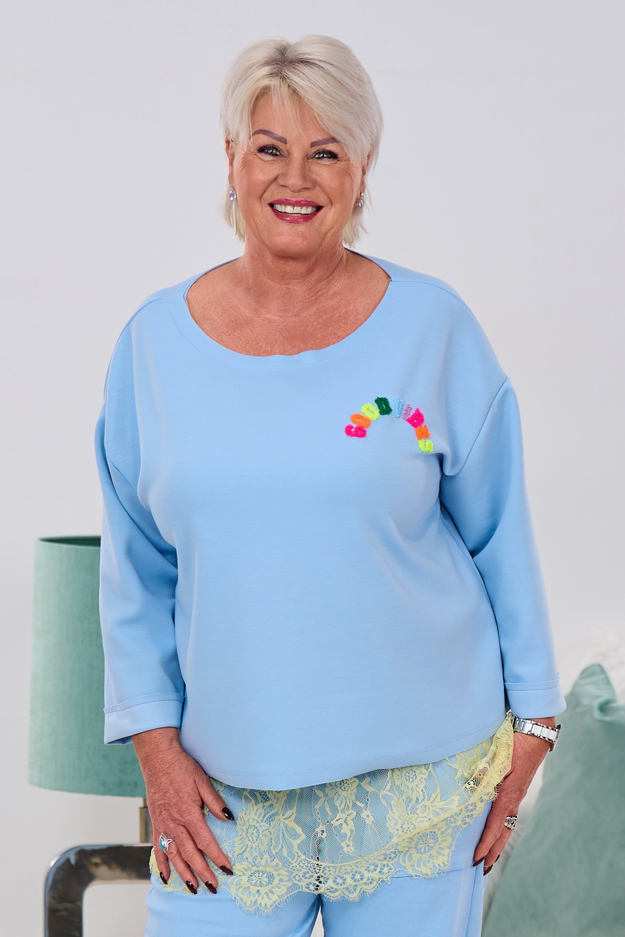 Blusenrock aus Spitze, gelb